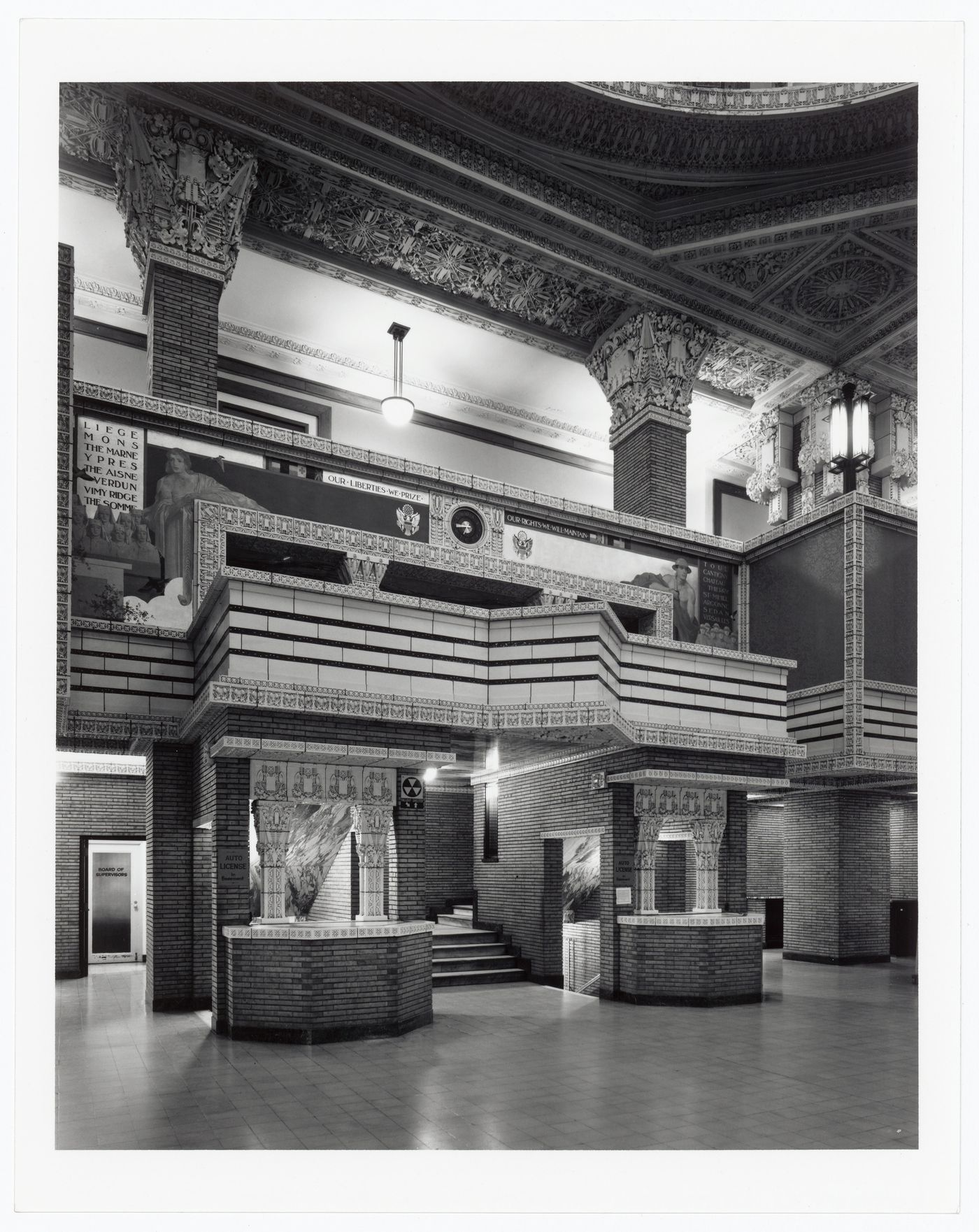 Interior view of the Woodbury County Courthouse showing the lobby, Sioux City, Iowa, United States