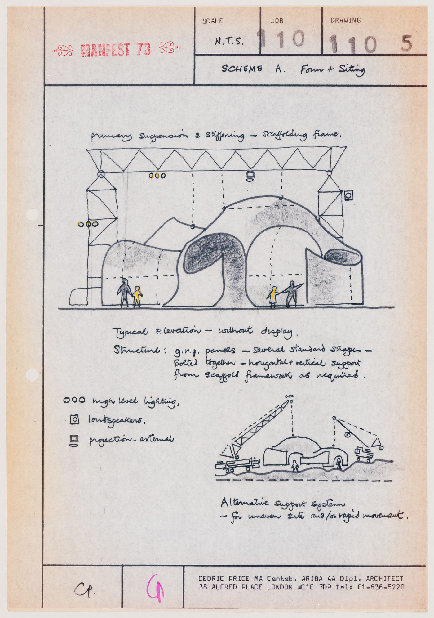 Manfest 73: scheme A: form and siting