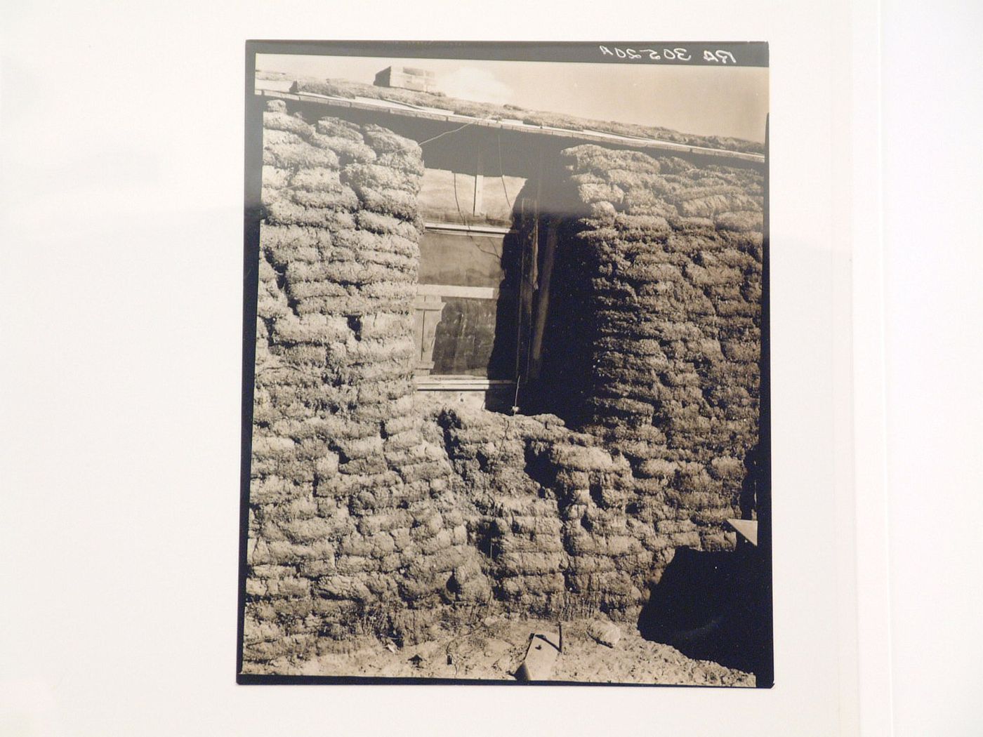 View of sod house window, Williams County, North Dakota, United States