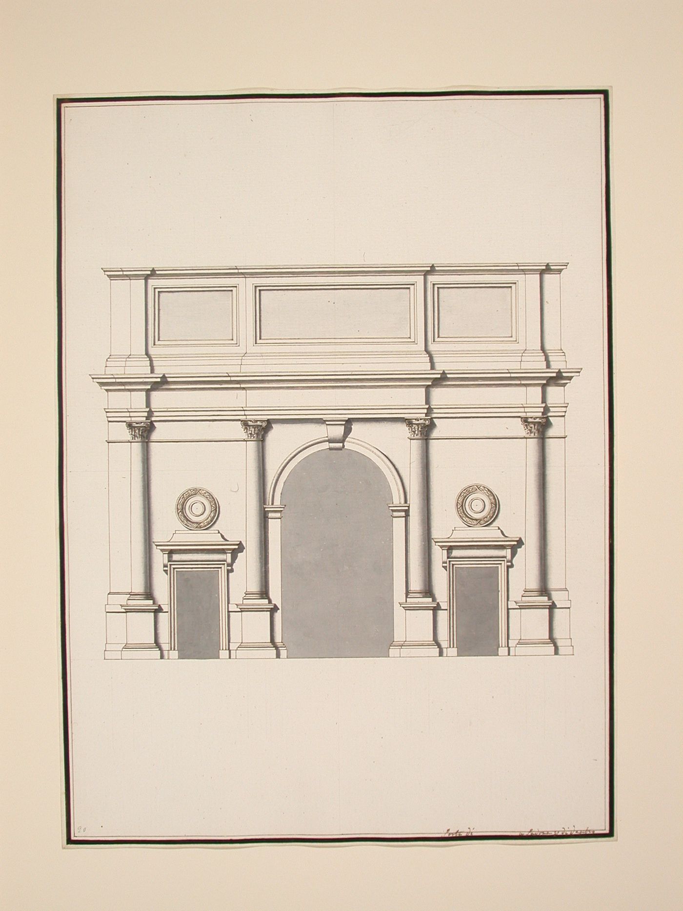 Elevation of a triumphal arch in Padua (perhaps the Porta Savonarola)