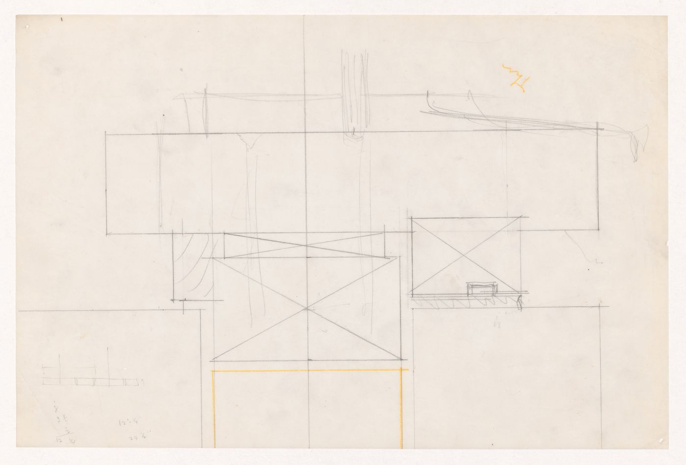 Unidentified drawing, possibly a sectional detail for the Metallurgy Building, Illinois Institute of Technology, Chicago