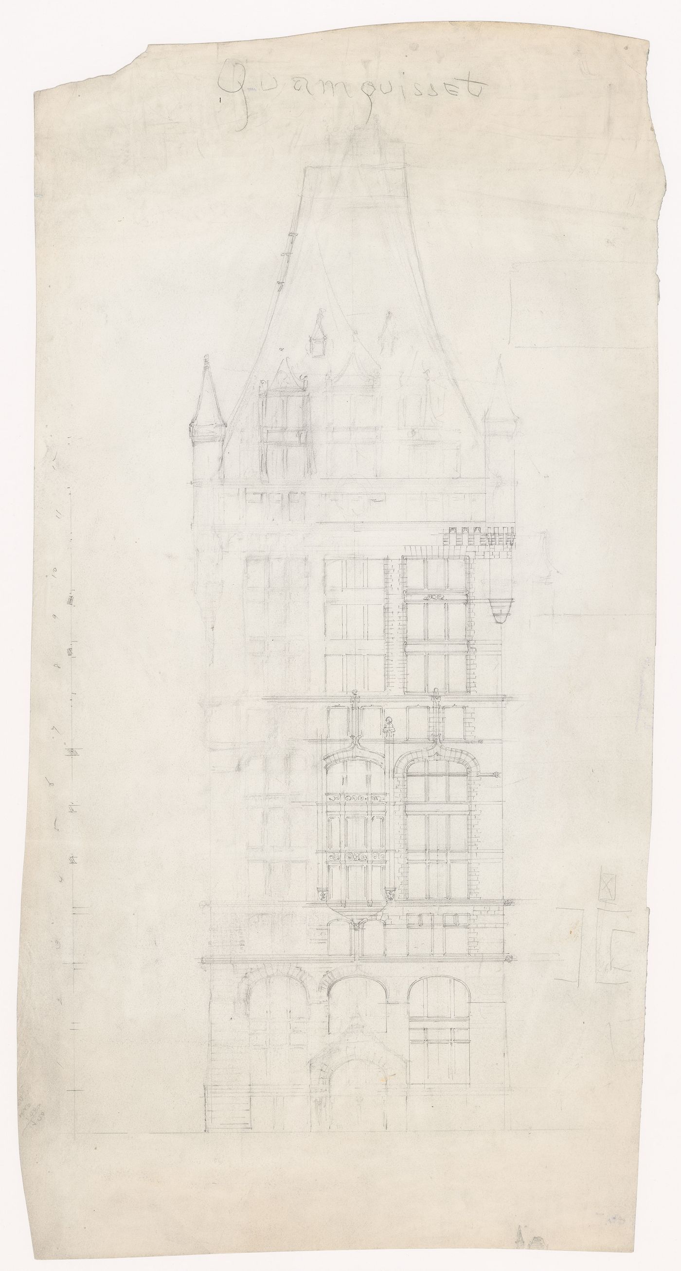 Quamquisset Building, Chicago: Front elevation