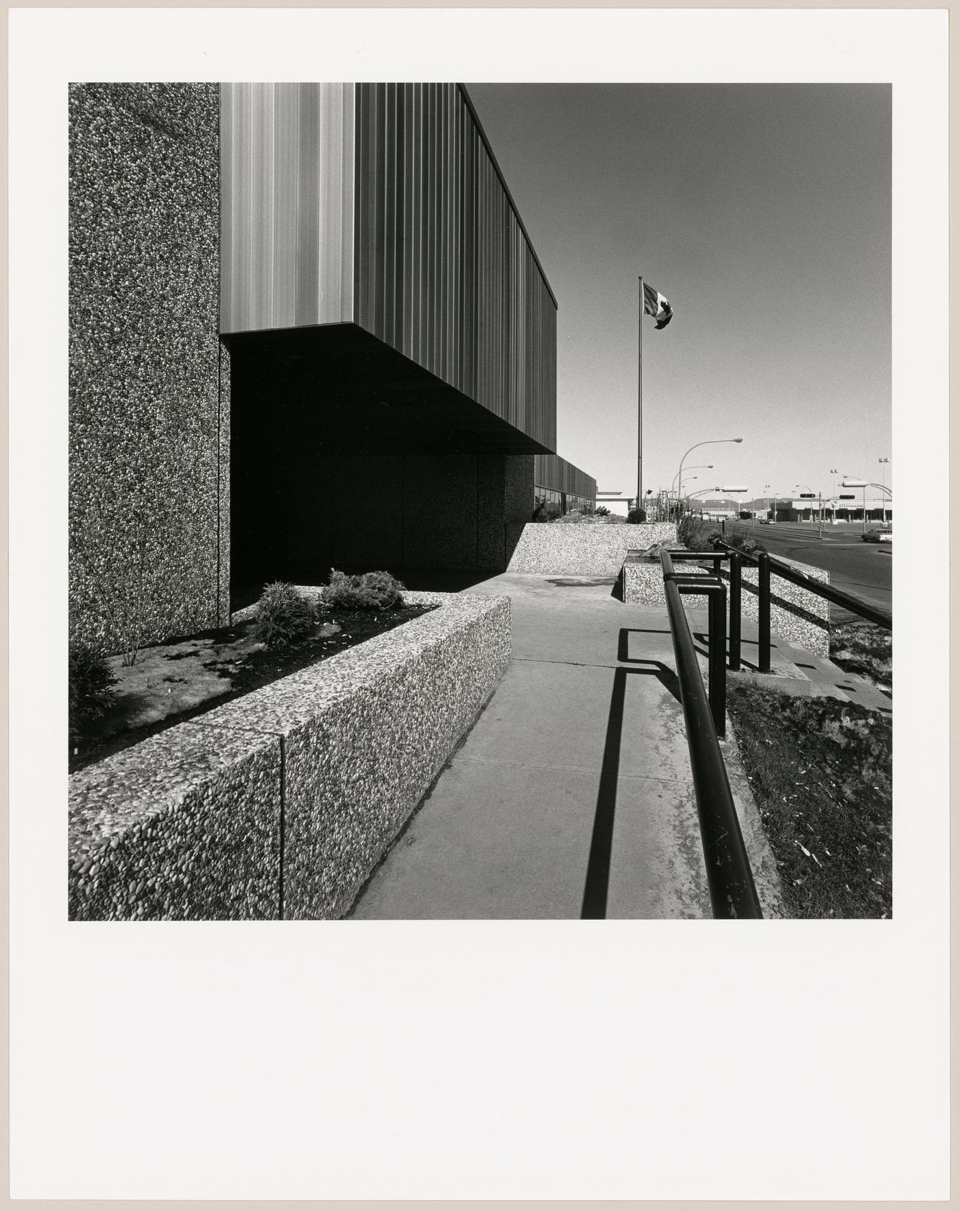 View of an entrance to a federal government office building, boulevard Laure, Sept-Îles, Québec