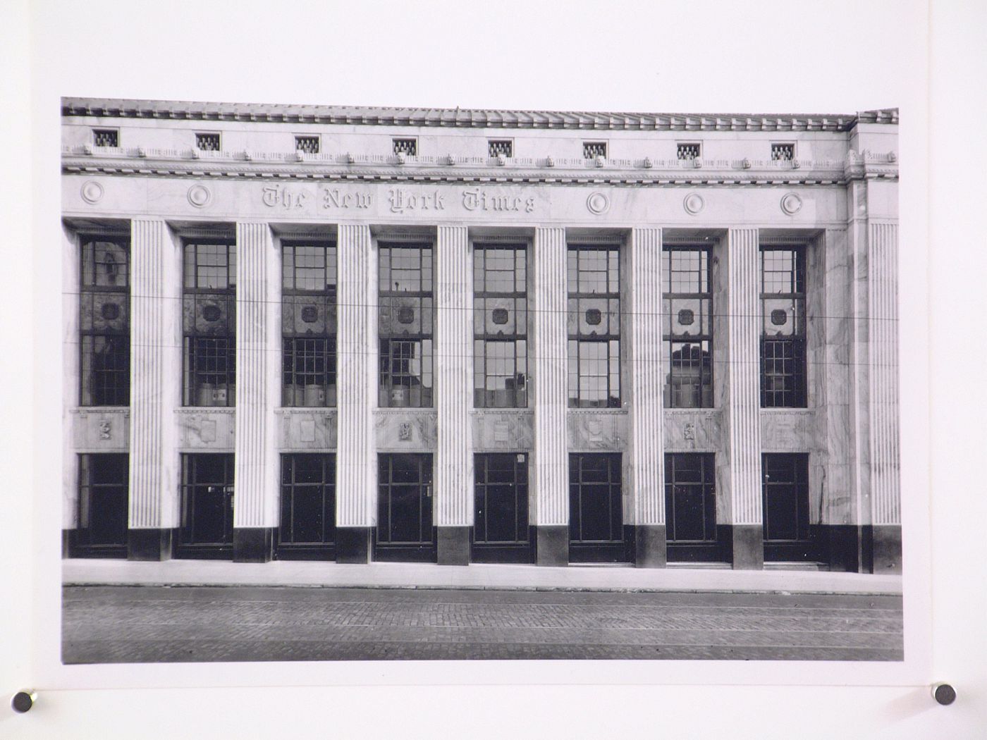 View of the principal façade of the New York Times Building, New York City, New York