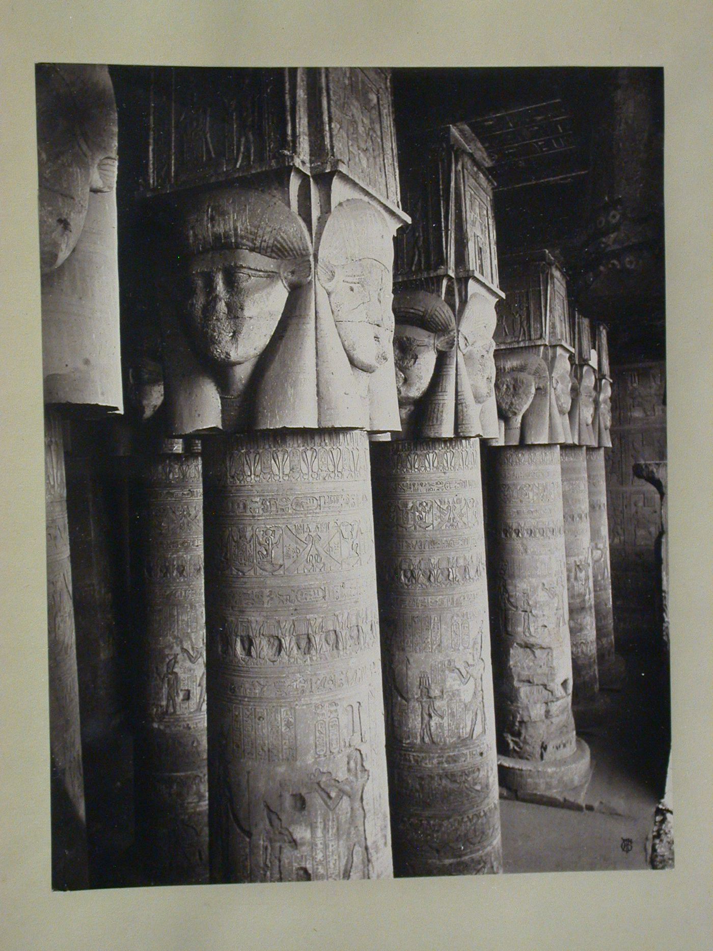 Hathor-headed columns of the outer hypostyle hall, Temple of Hathor, Dendera, Egypt