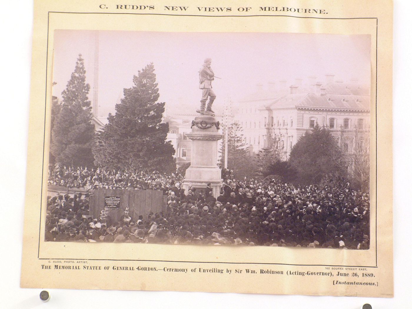 View of the ceremony for the unveiling of the memorial to General Gordon, Melbourne, Australia