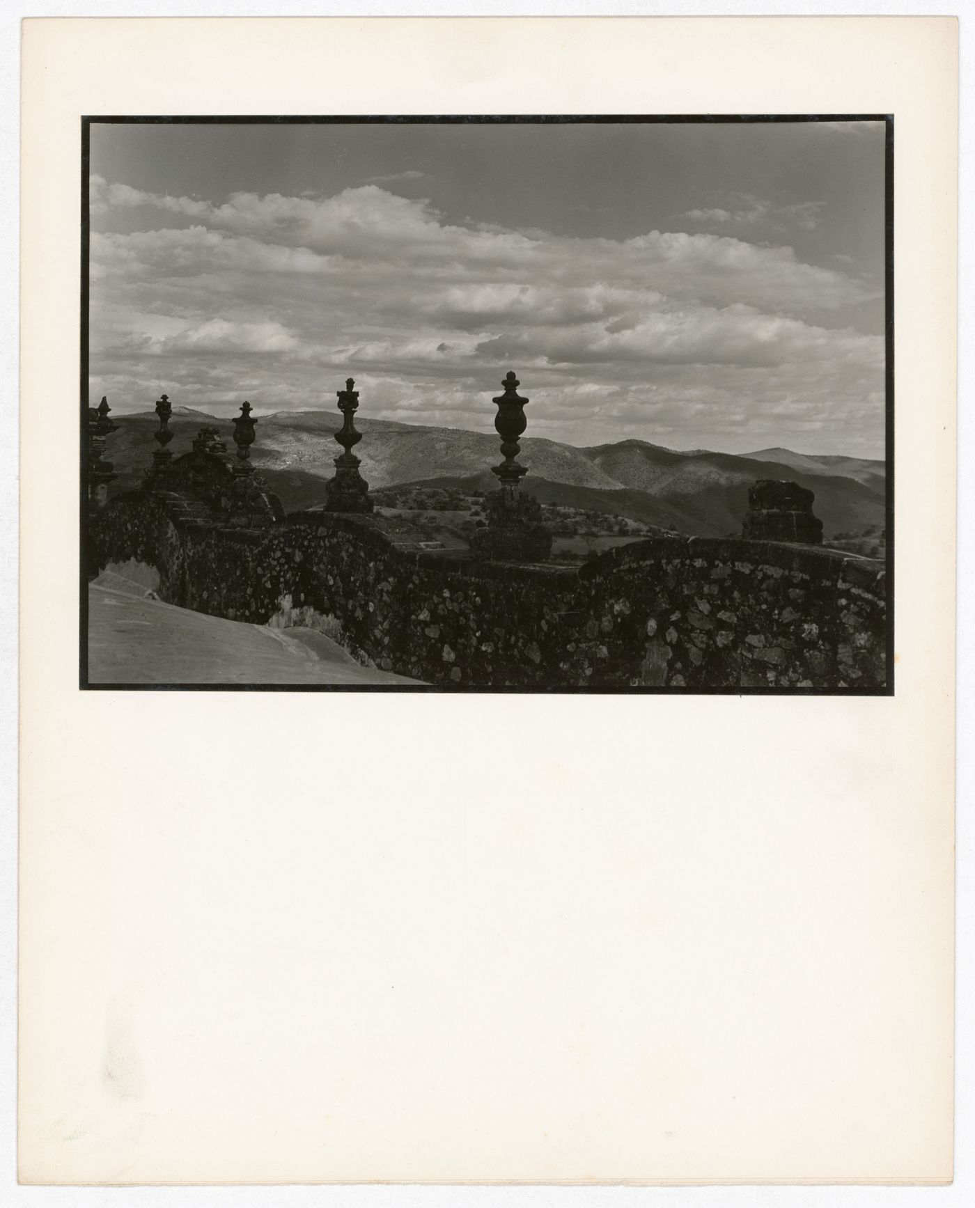 View of hills, from a church roof, Mexico