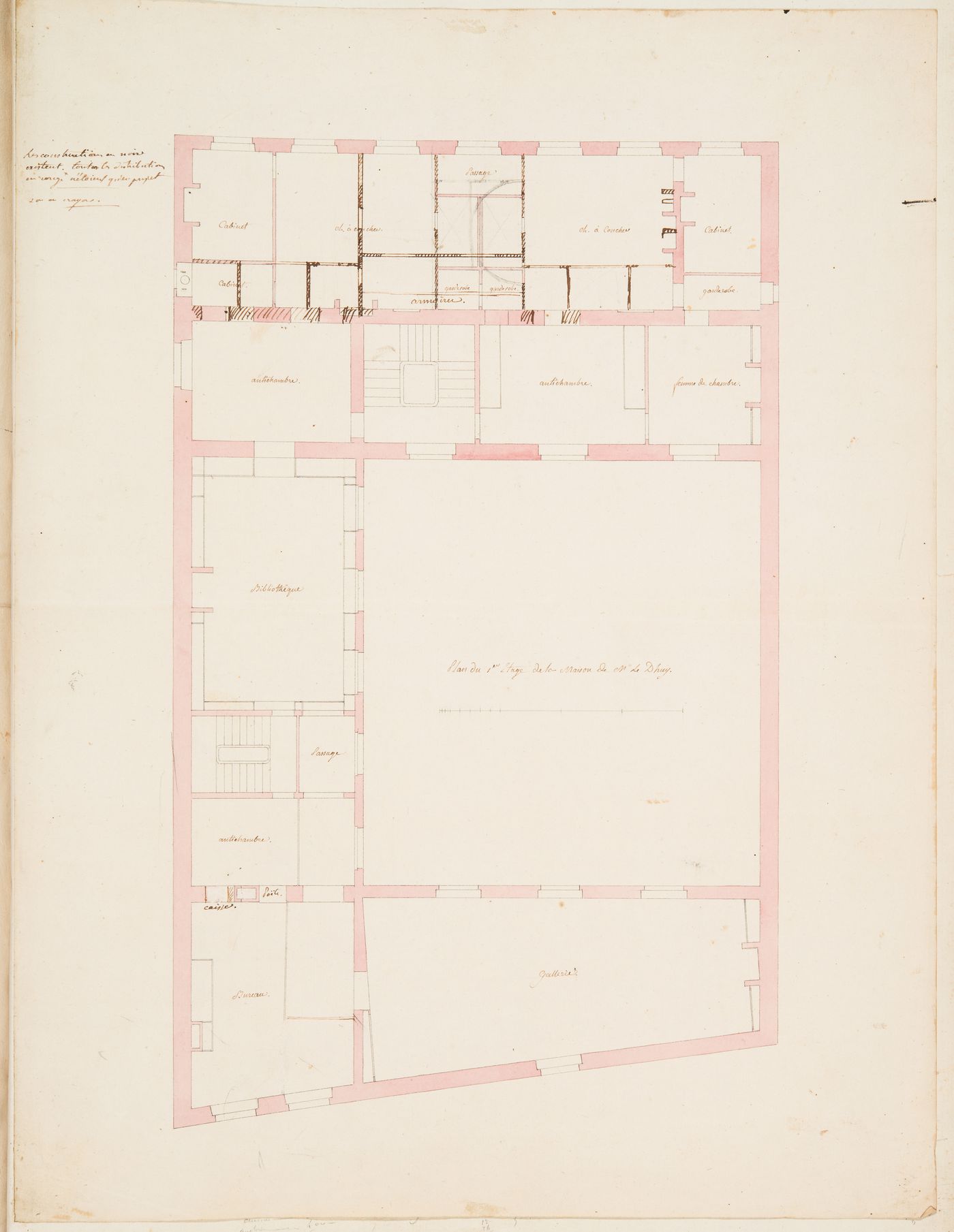 Project for renovations for a house for M. le Dhuy: First floor plan