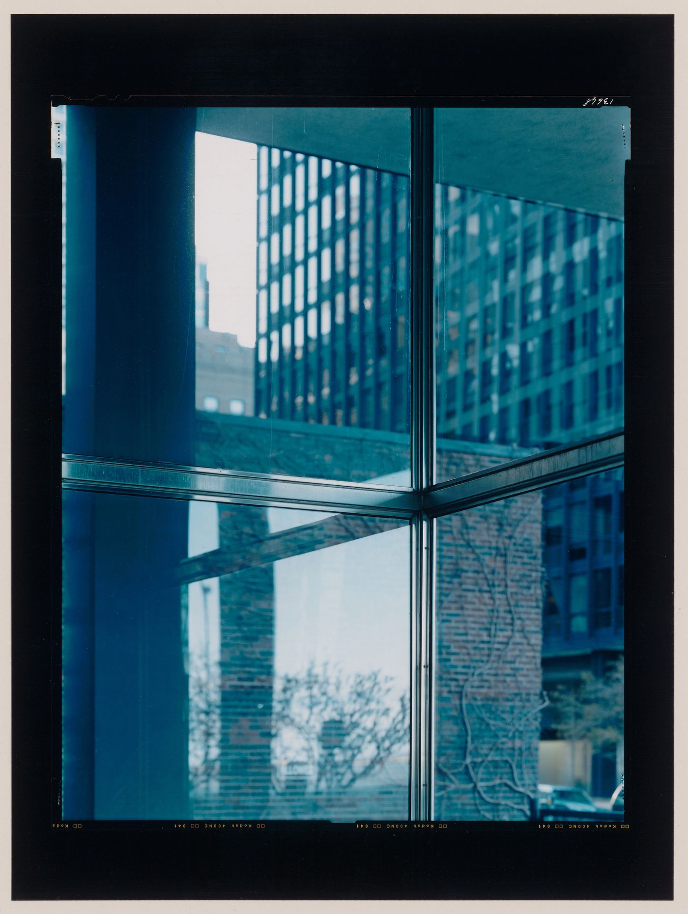 Interior view of 860 or 880 Lake Shore Drive Apartments looking through a window, Chicago, Illinois