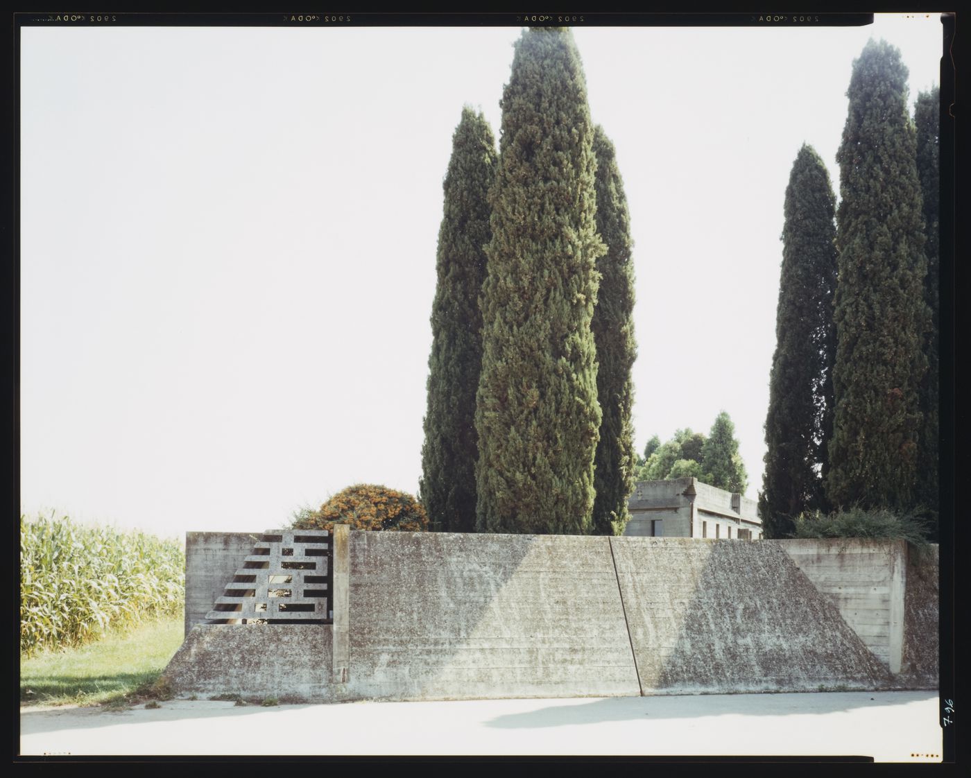 View of the perimeter wall, Cimitero Brion, San Vito d'Altivole, near Asolo, Italy