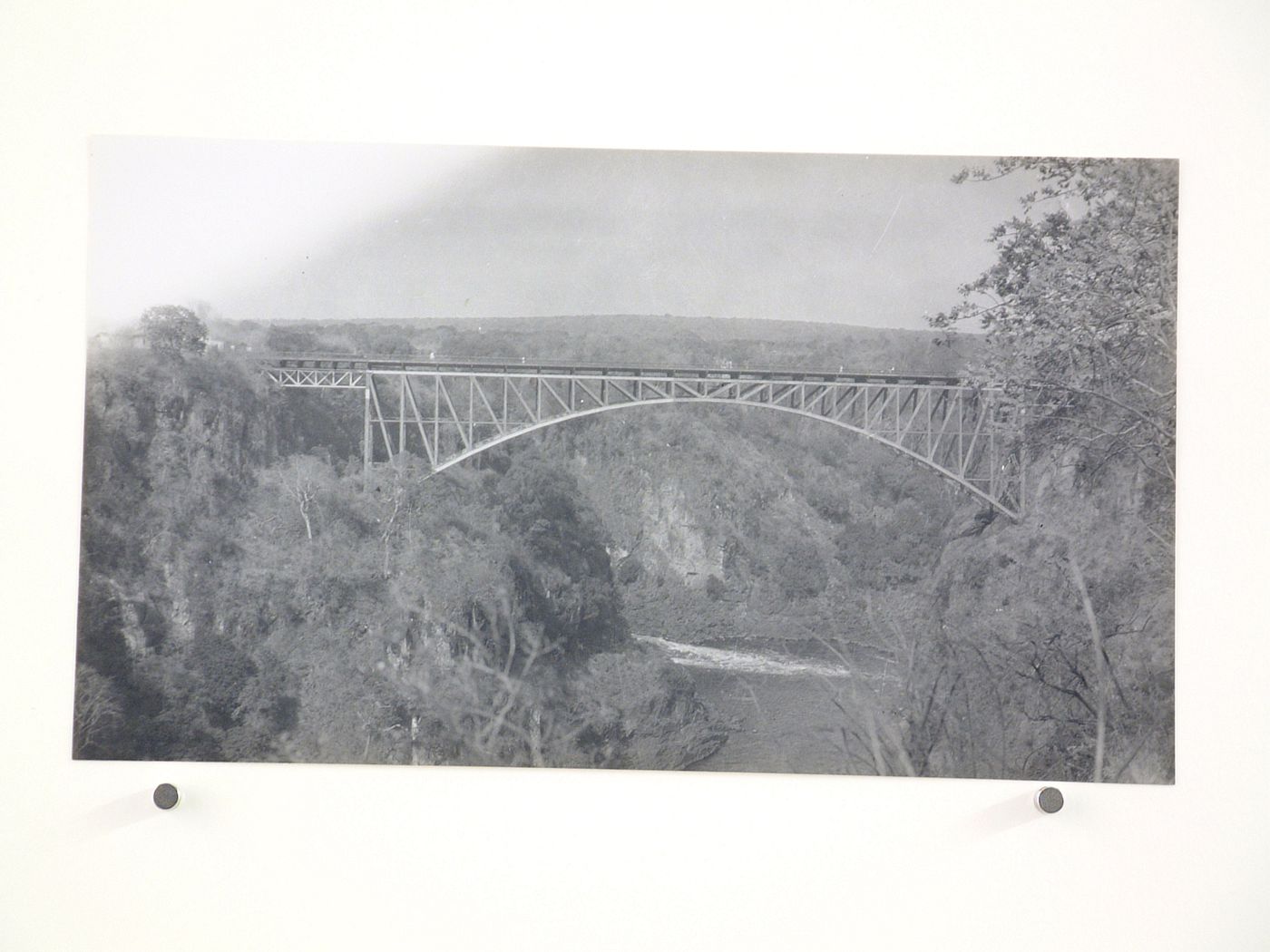 View of Victoria Falls Bridge, Zambezi River, crossing the border between Victoria Falls, Zimbabwe and Livingstone, Zambia