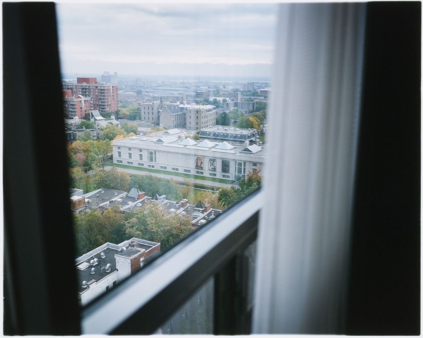 View of the Canadian Centre for Architecture from a window of Hôtel du Fort, Montréal