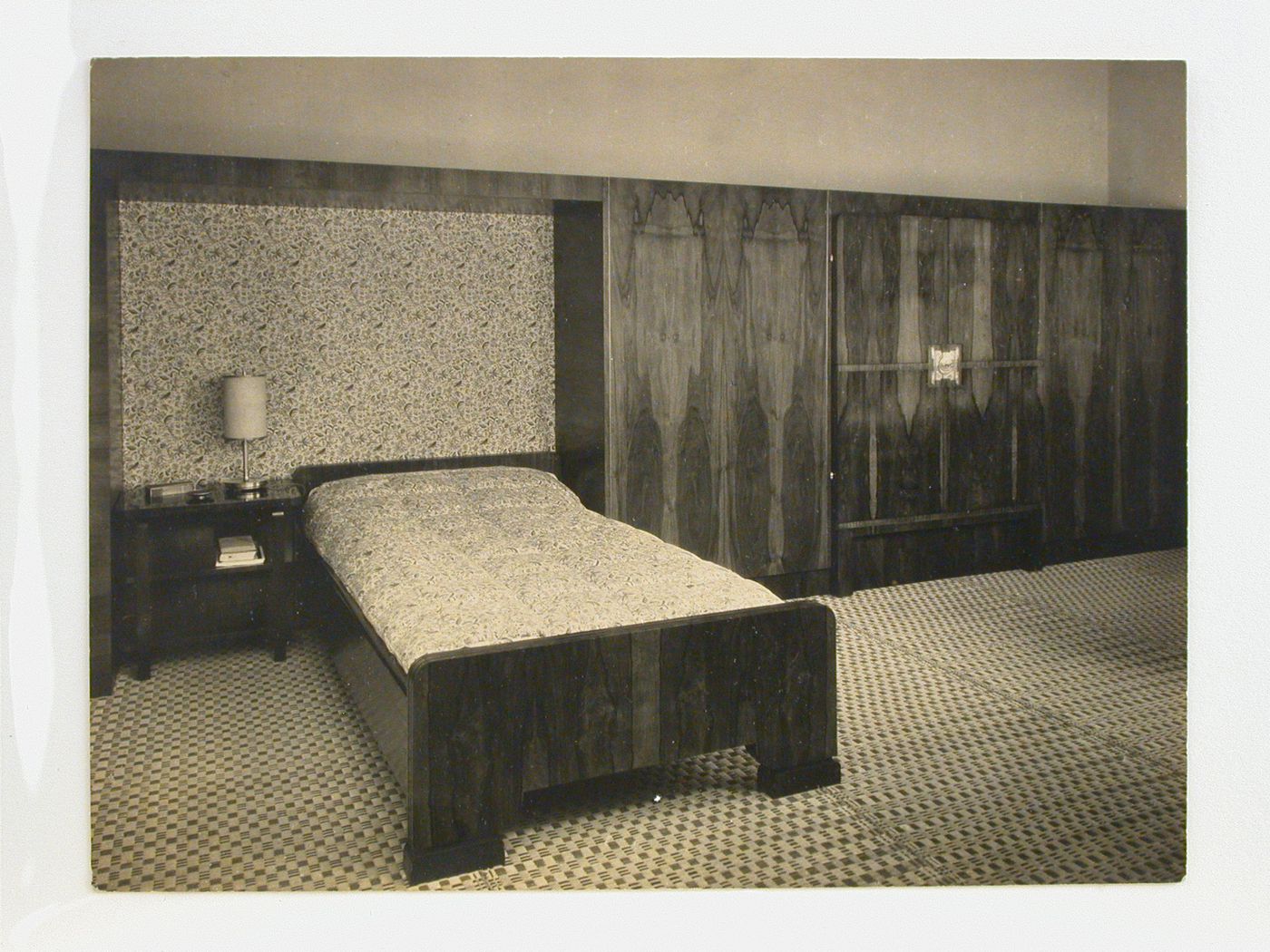 Interior view of the architect's bedroom, Cologne, Germany