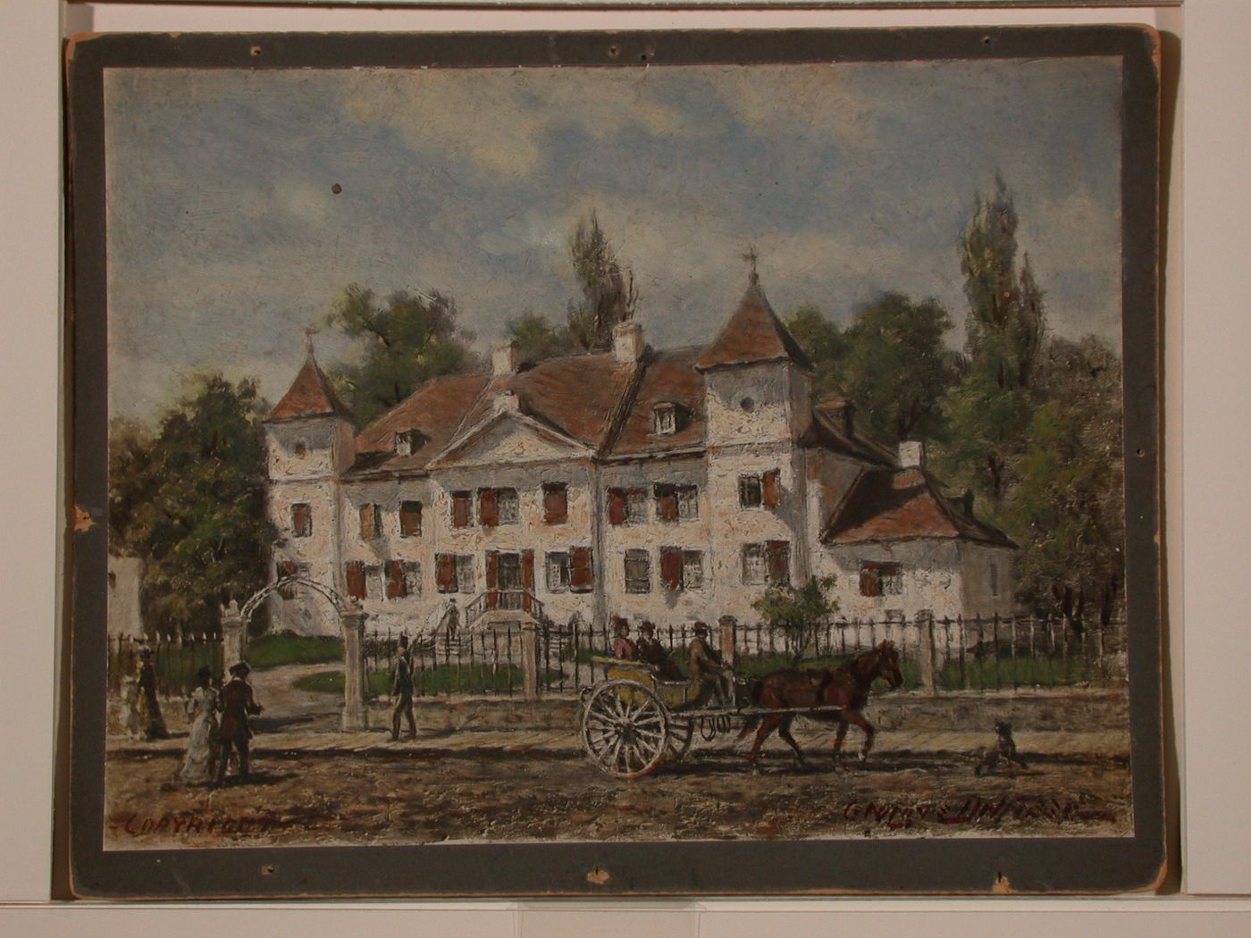 Painted photograph of a house in Maisonneuve