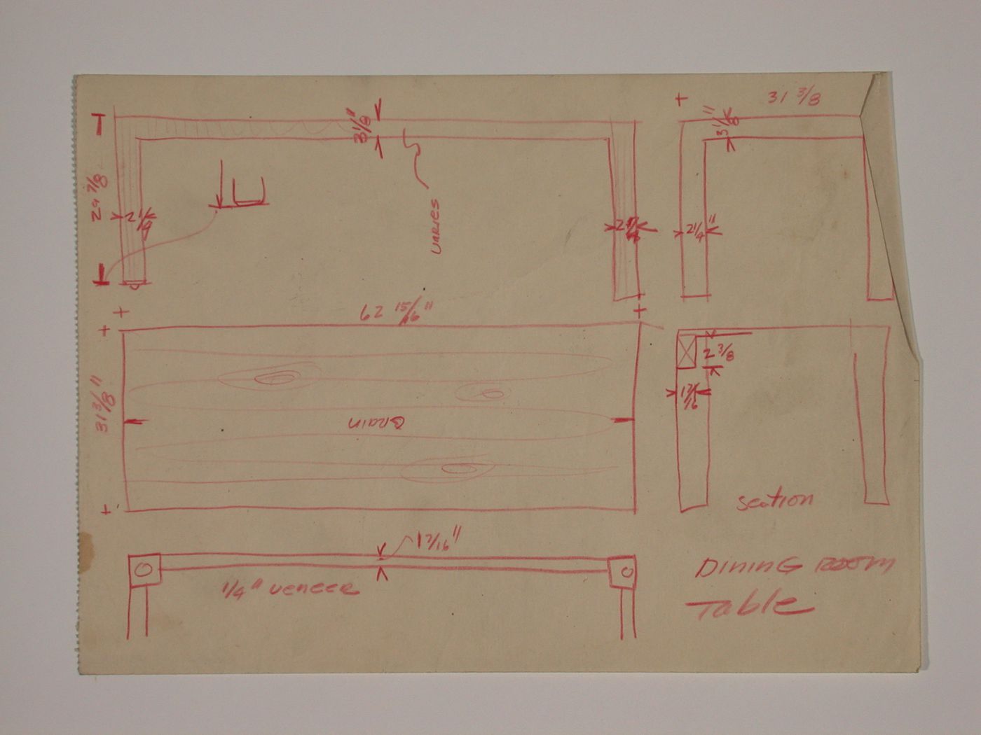 Various documents and drawings including furniture design and office renovation: File G 708