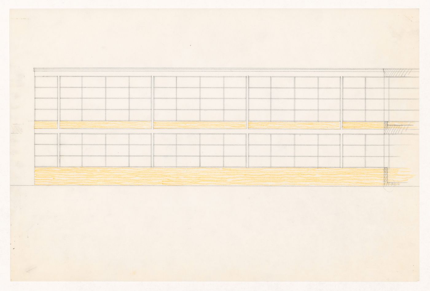 Partial elevation for the Metallurgy Building, Illinois Institute of Technology, Chicago