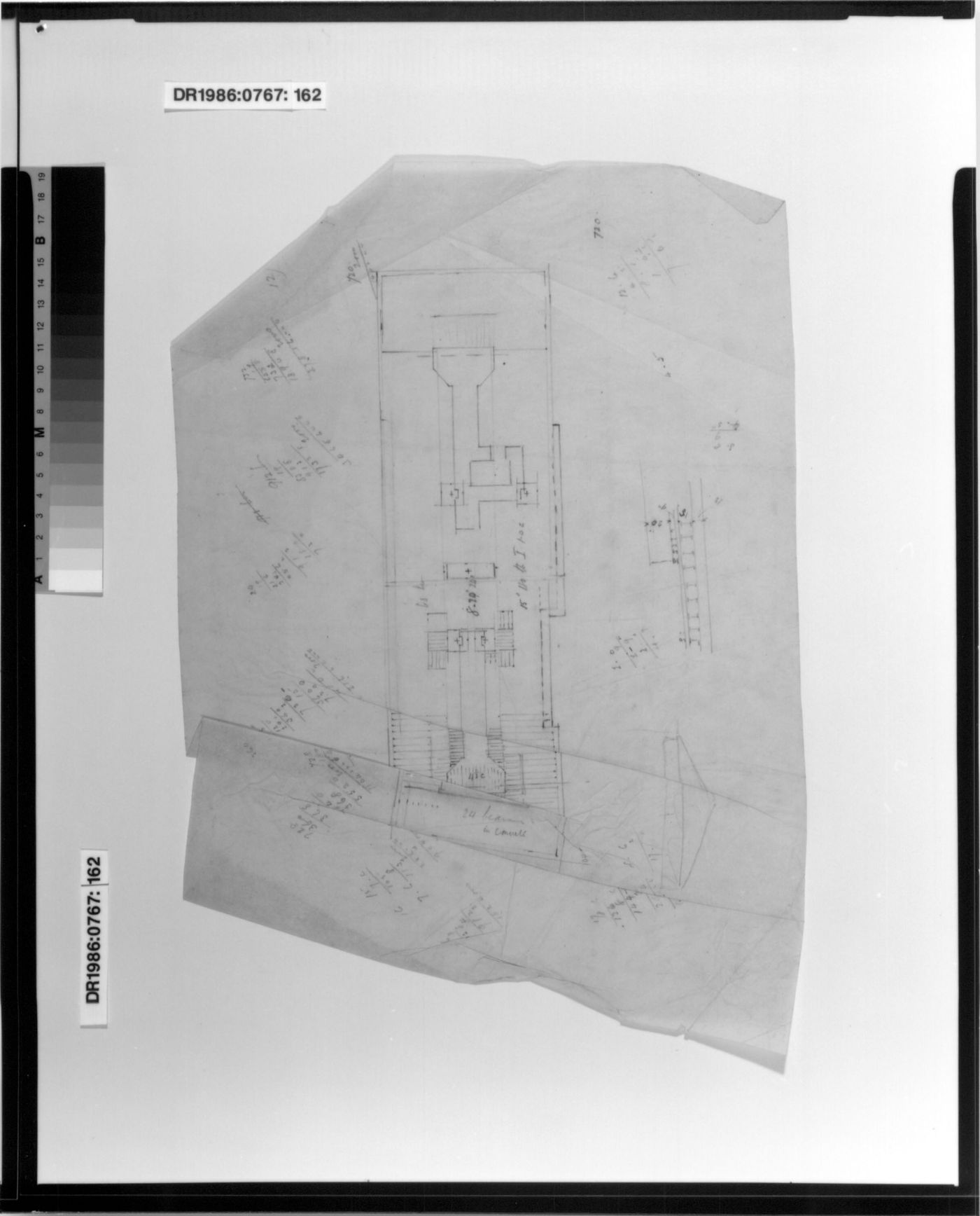 Monadnock Building, Chicago: Partial foundation plan with sketch details