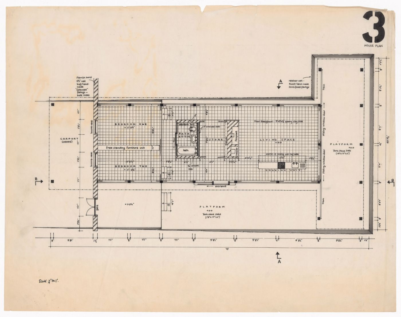 Housing floor plan for The Shape of Cambridge: A Plan, Cambridge University, England