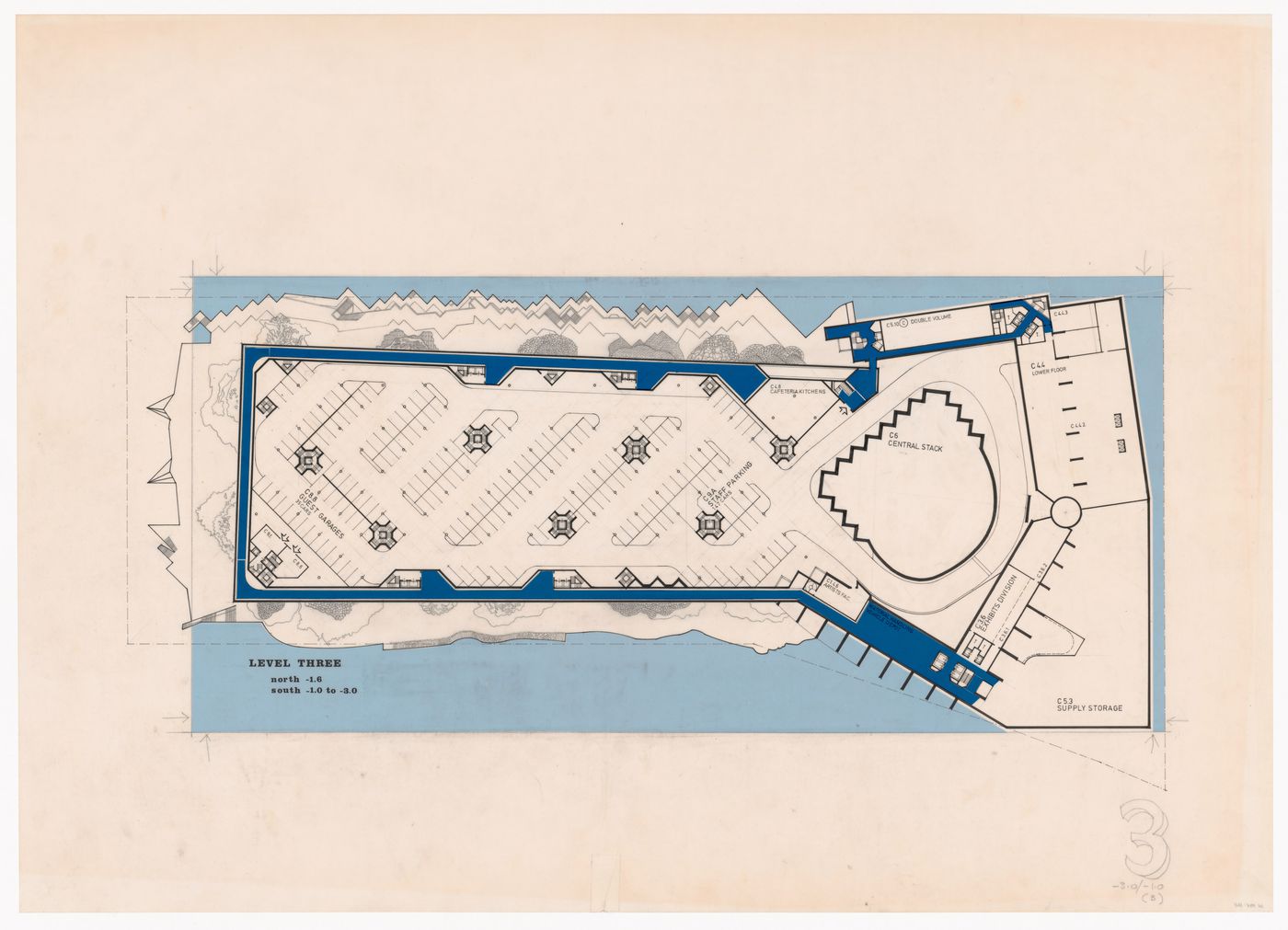 Plan for Pahlavi National Library Competition, Tehran, Iran