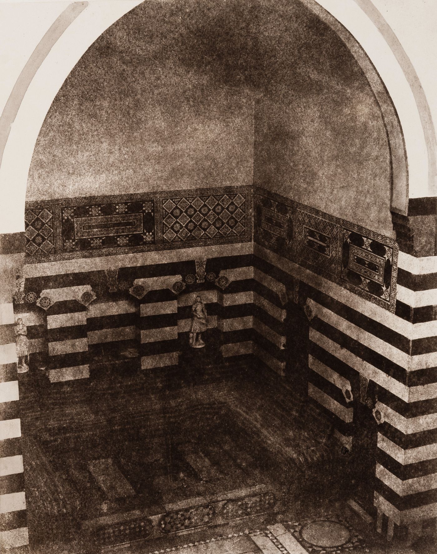 View of an iwan opening onto the courtyard of the French Consulate, Damascus, Ottoman Empire (now in Syria)