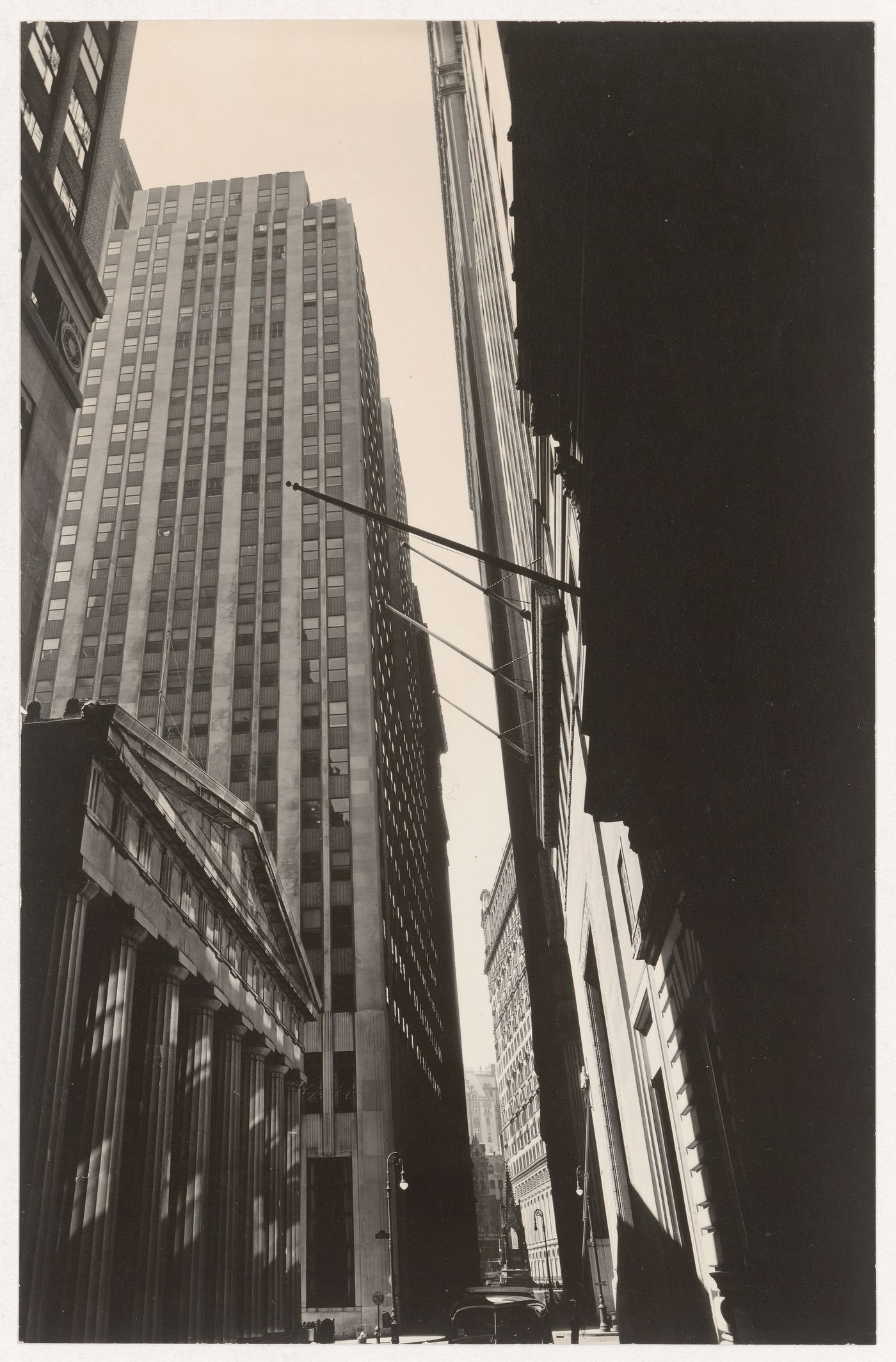 Pine Street (near Nassau), U.S. Treasury in foreground (Greek Building)