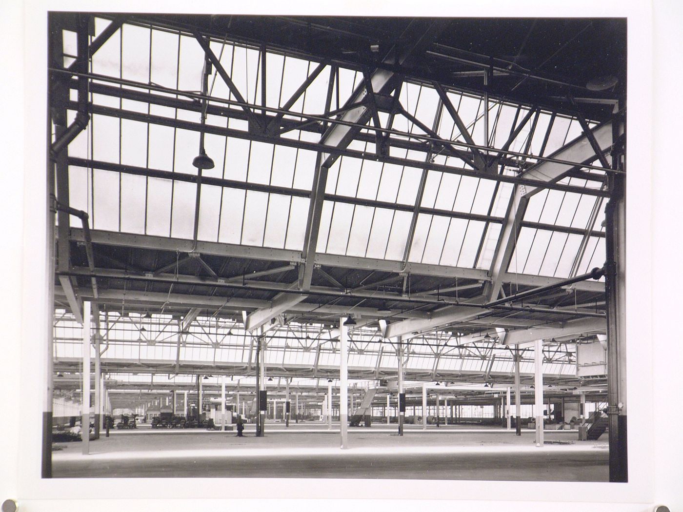 Interior view of the Assembly [?] Building, Half-Ton Truck Plant, Chrysler Corporation Dodge division, Mound and Eight Mile Roads, Detroit, Michigan