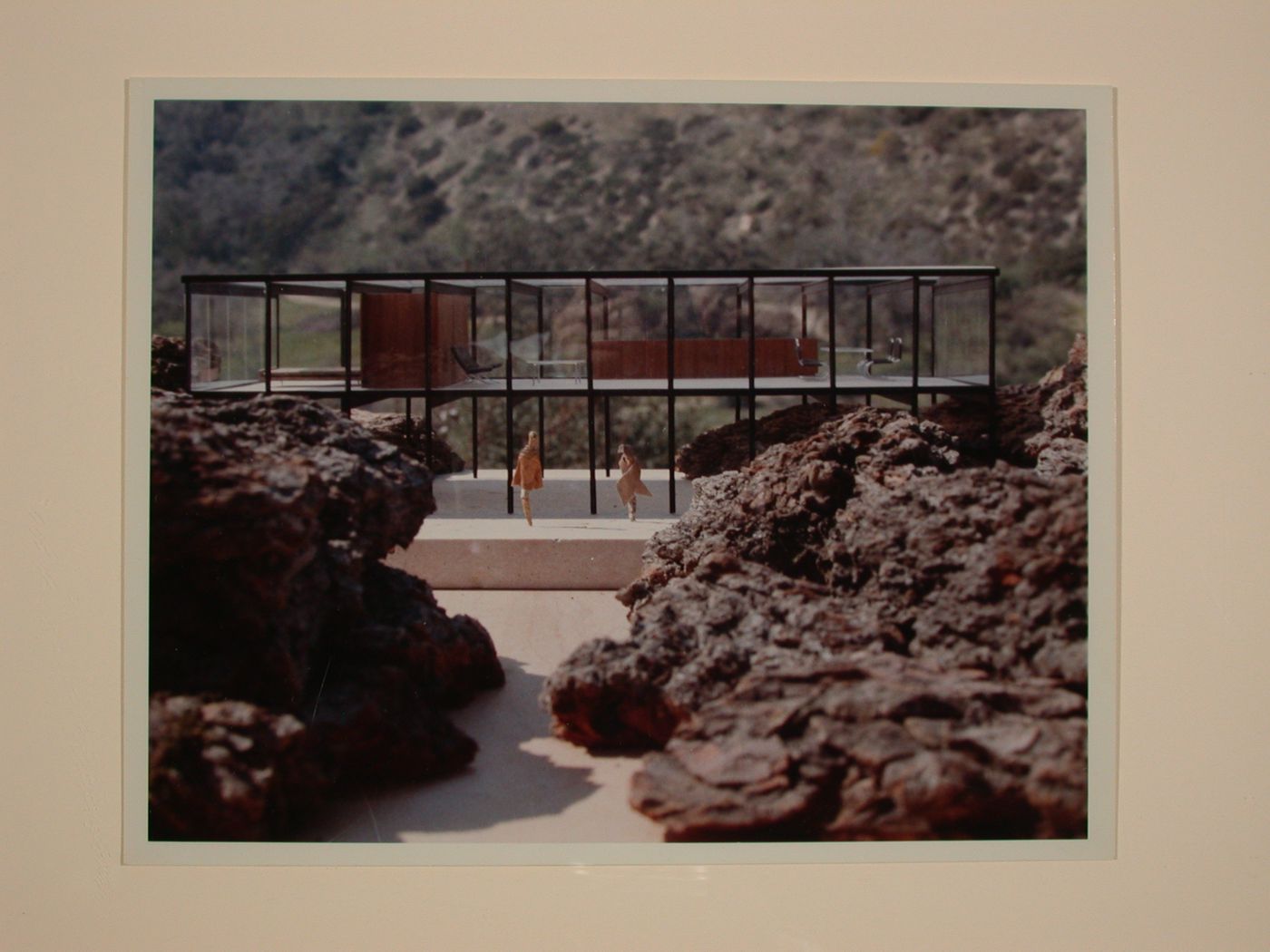 Photograph of a student [?] model for a Canyon House with steel structural framework