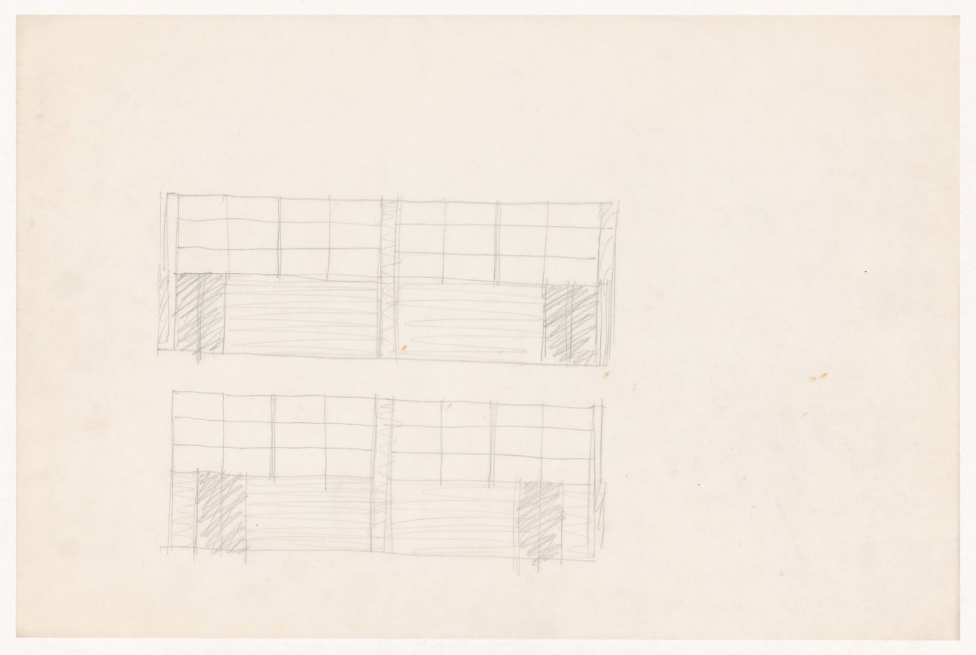 Partial sketch elevations for interior walls for the Gymnasium