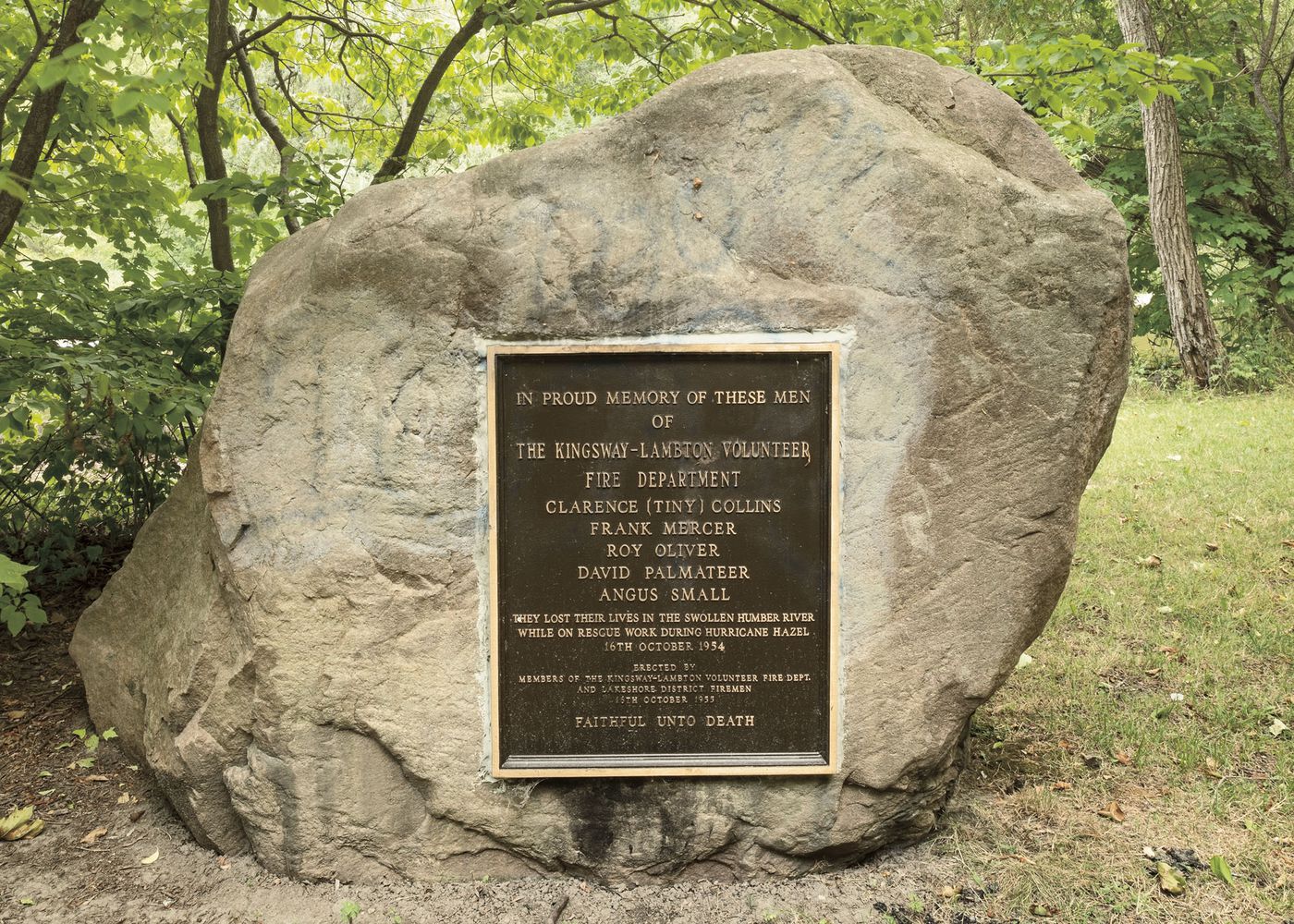 An Enduring Wilderness: Memorial to volunteer frirefighters, Home Smith Park, Toronto