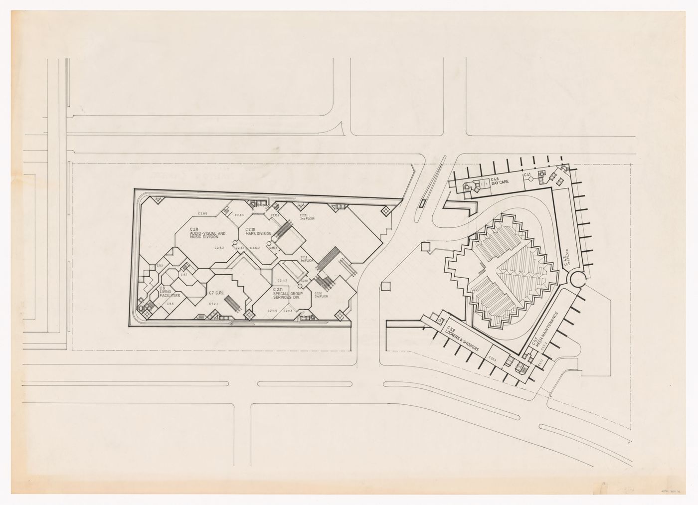 Plan for Pahlavi National Library Competition, Tehran, Iran