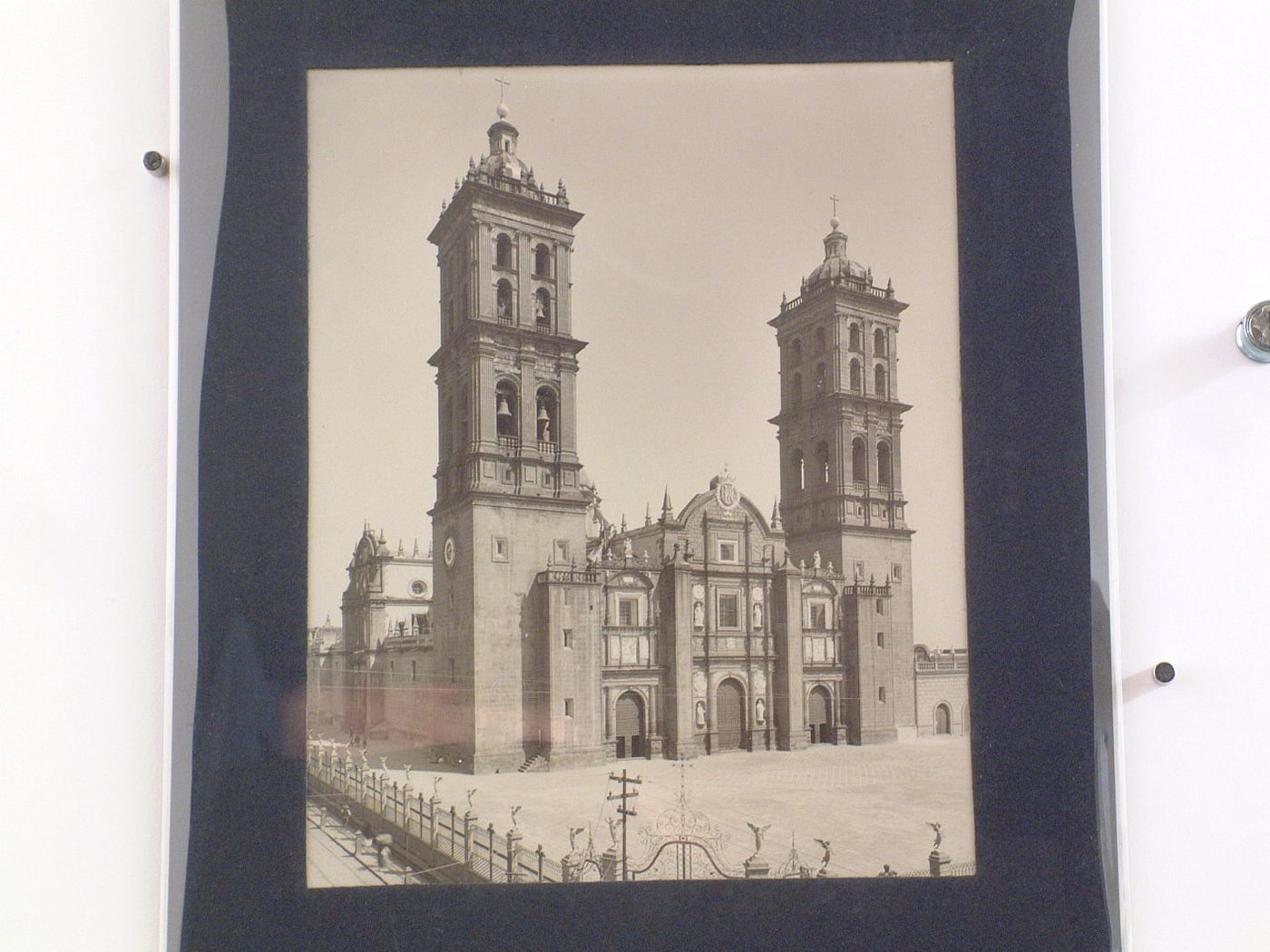 View of the principal façade of the Catedral de Puebla, Mexico