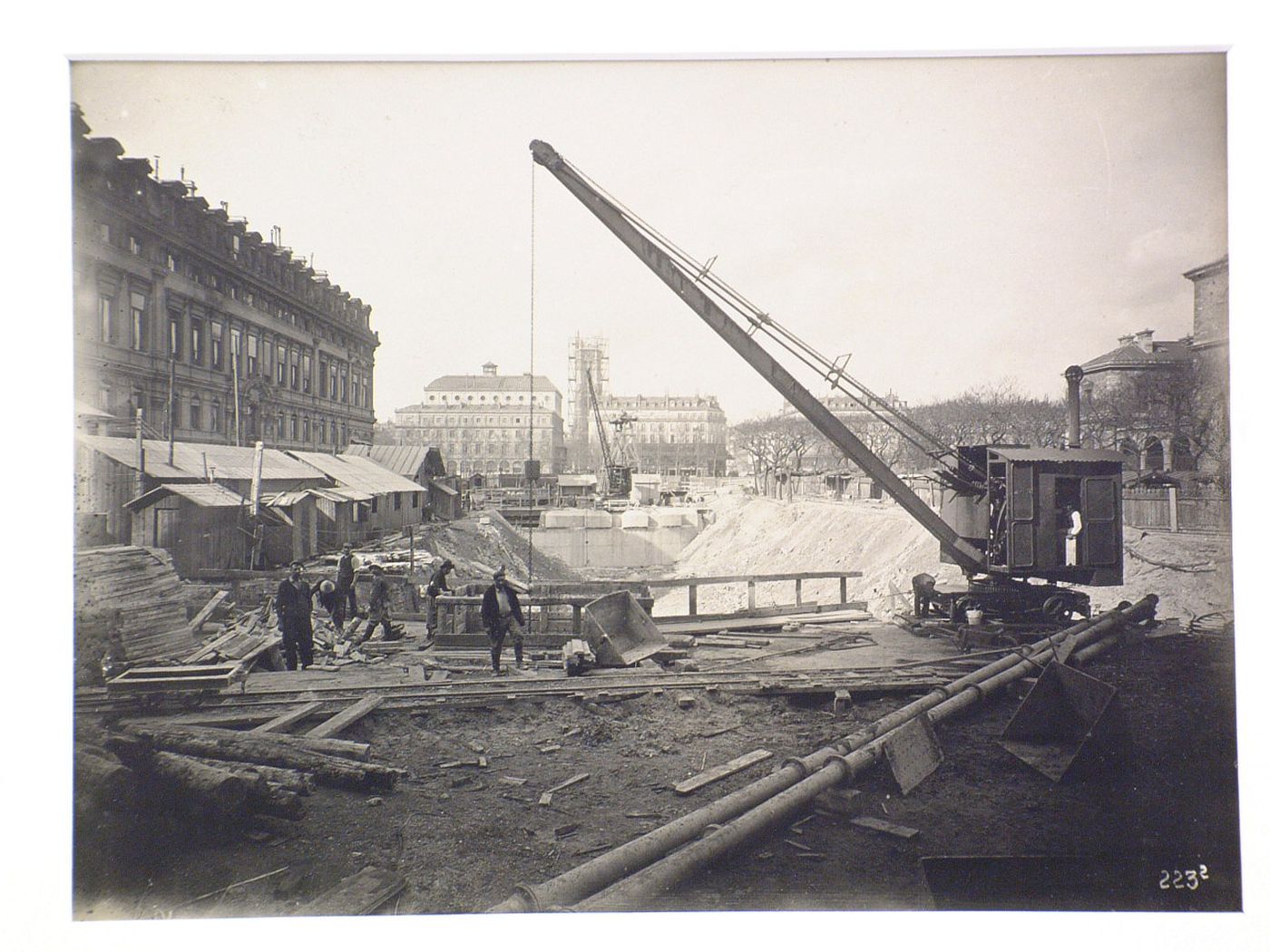 View of the construction of the Métro, Paris, France