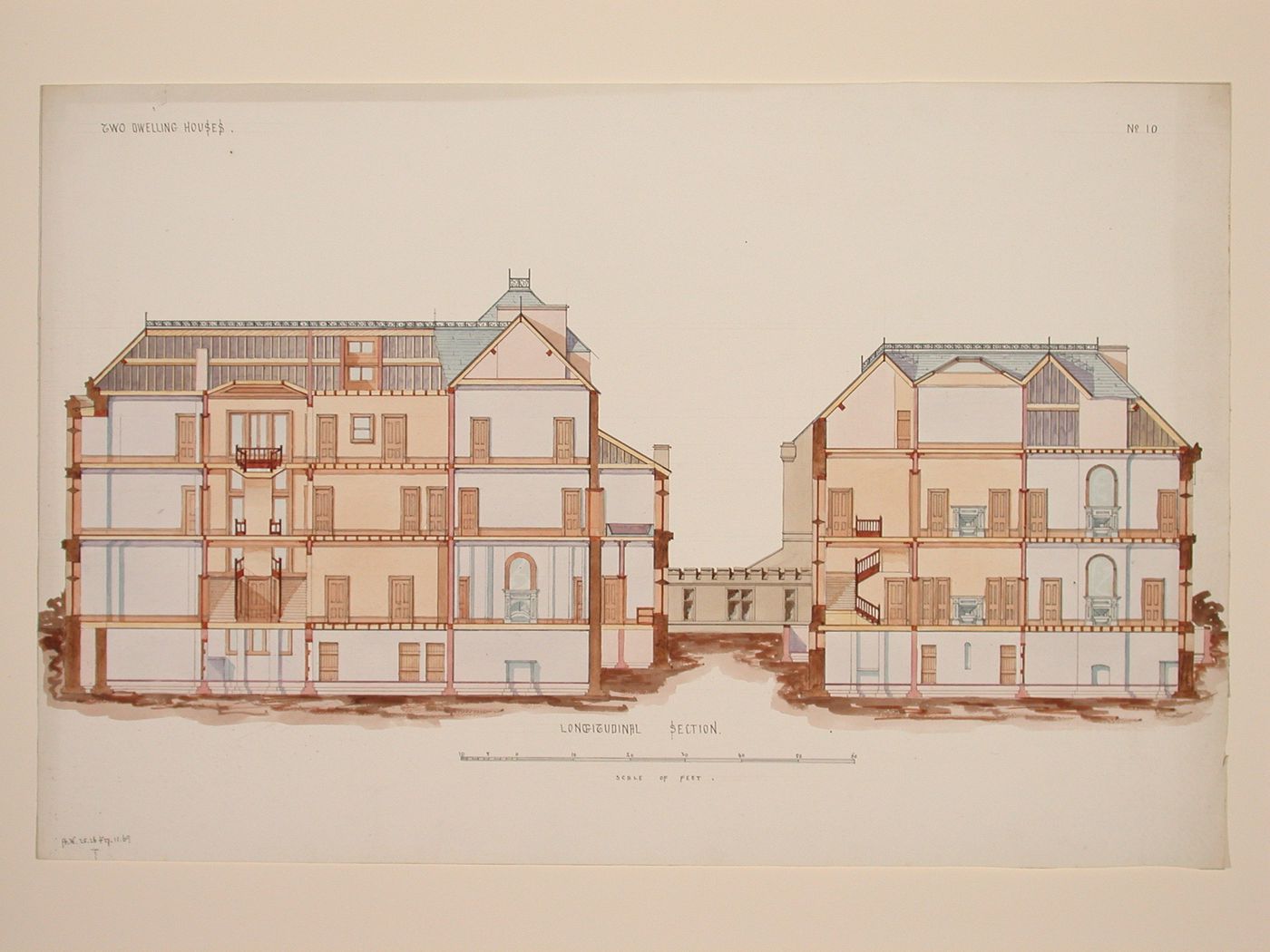 'Two Dwelling Houses' - Longitudinalsection