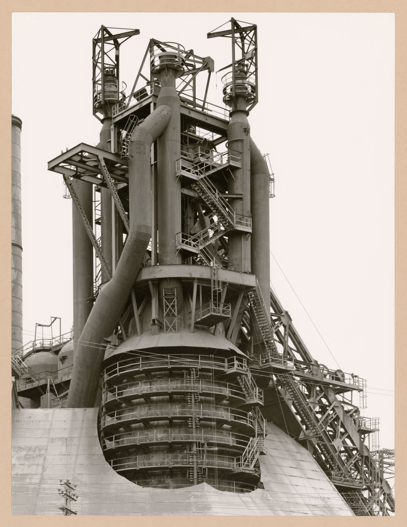 View of a blast furnace head of Bethlehem Steel mill, Sparrows Point ...