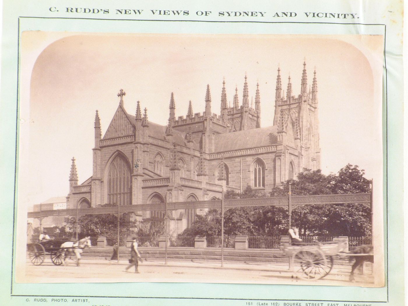 View of the principal façade of St. Andrew's Cathedral, George Street, Sydney, Australia