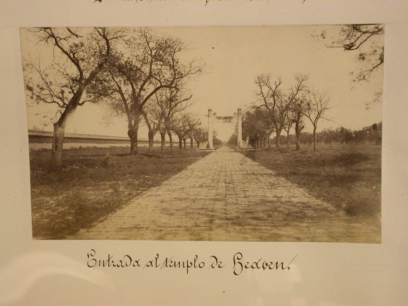 View of an road with marble p'ai-lous, Temple of Heaven, Peking (now Beijing), China