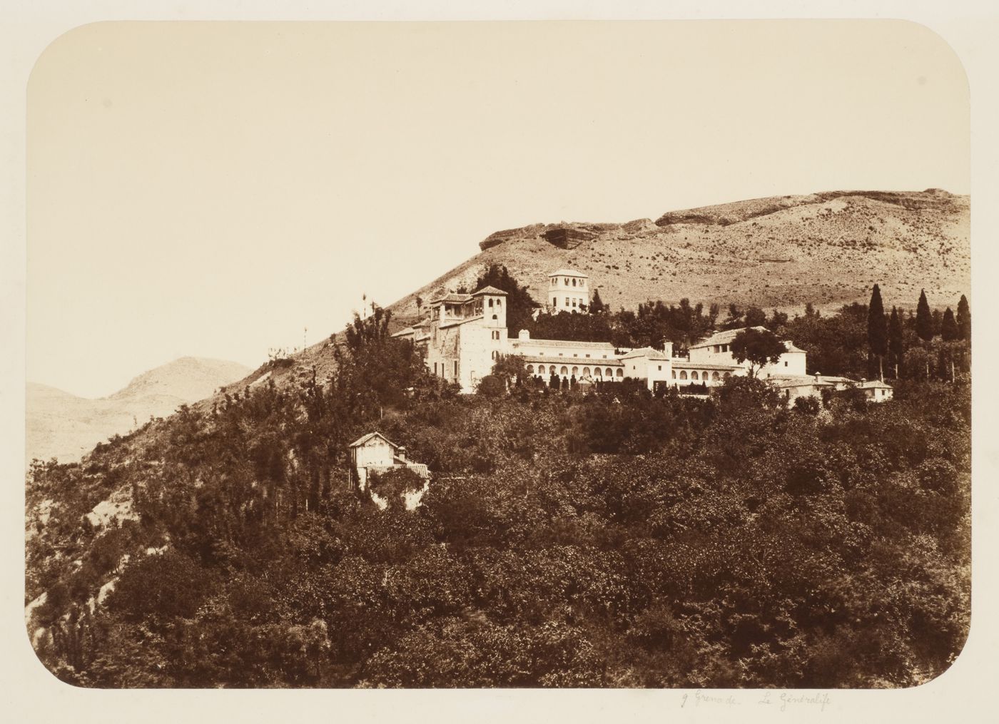 Landscape view of the Generalife Palace, Granada, Spain