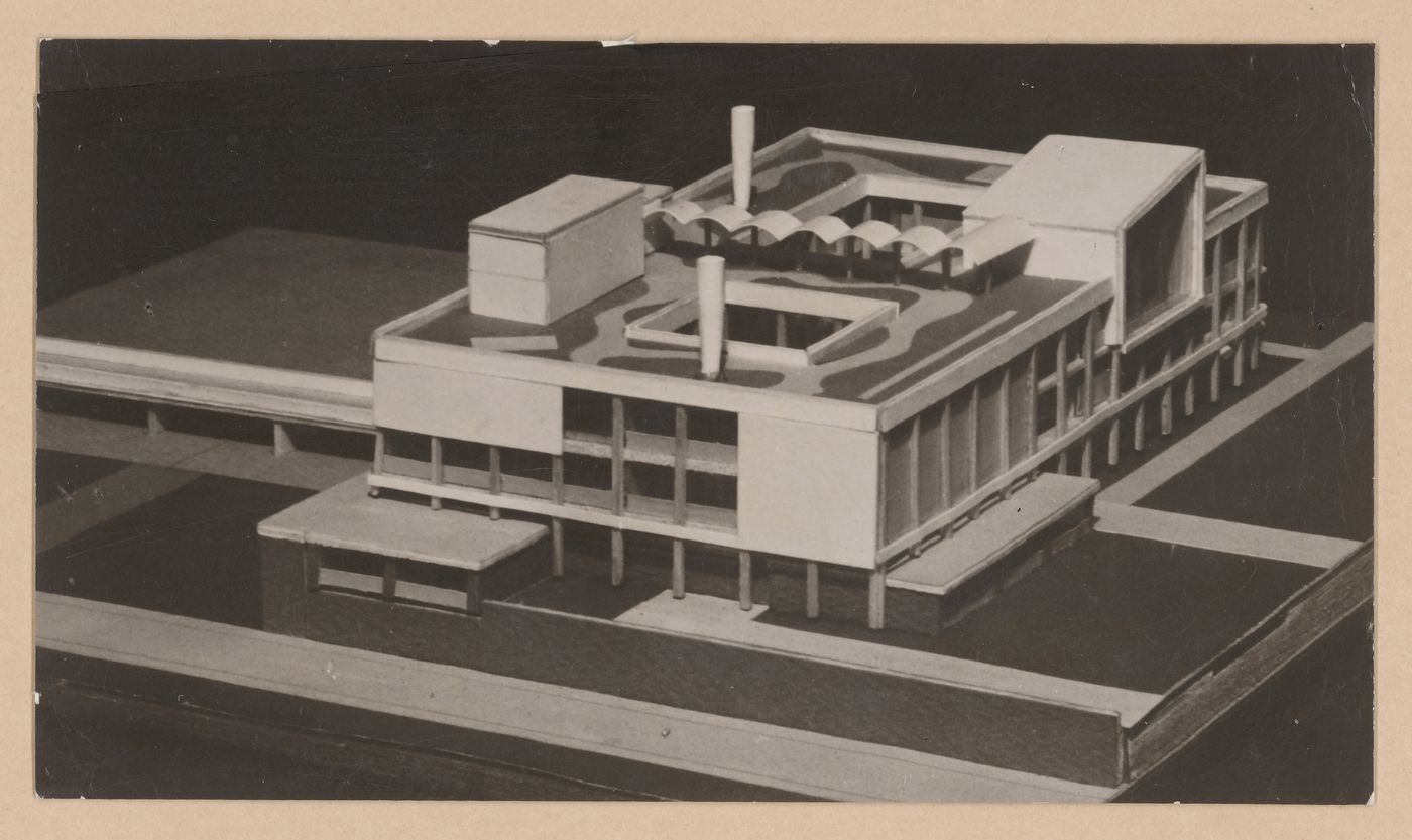 Plan of Town Centre and Community Centre, Newton Aycliffe, England: view of a model