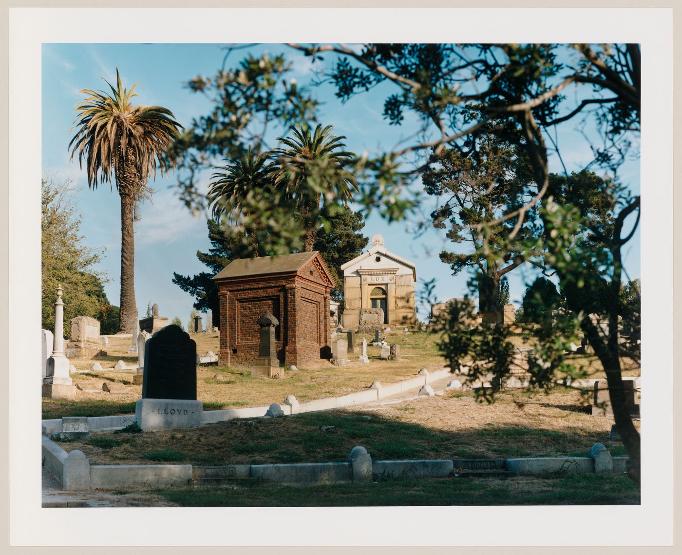 Viewing Olmsted: Detail with "Lux" Memorial, Mountain View Cemetery, Oakland, California