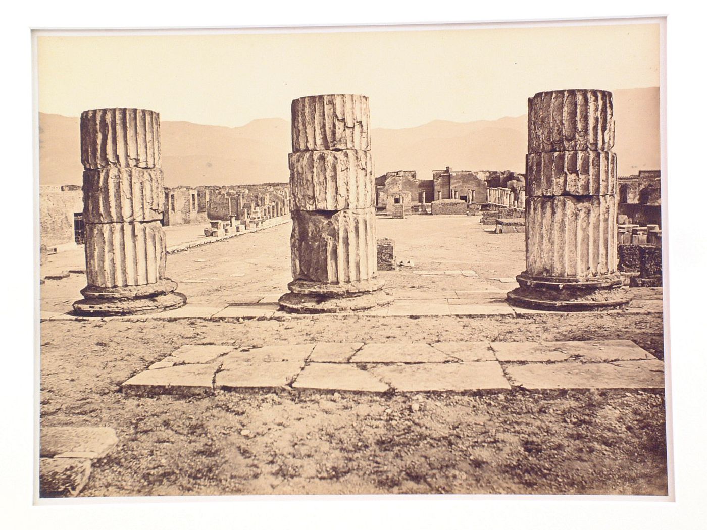 View of ruins of Pompeii, Italy