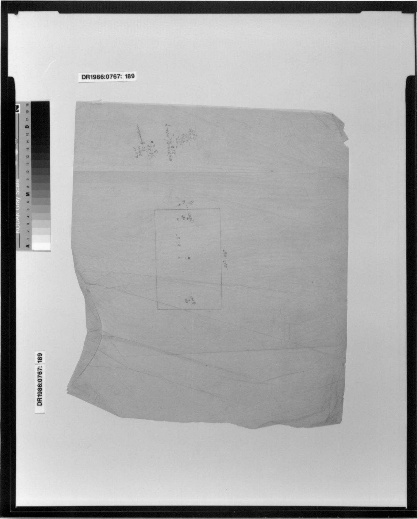 Unidentified plan with load [?] calculations