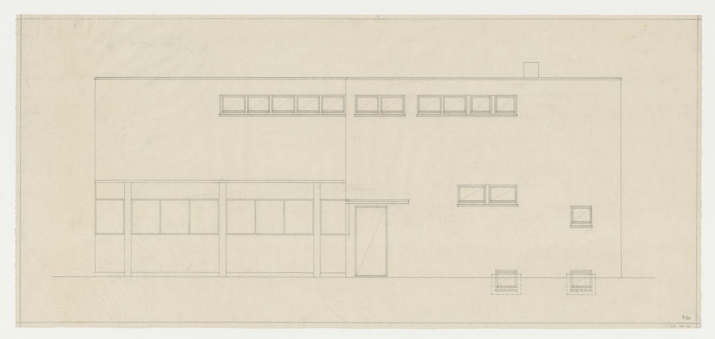 Elevation for Villa Palicka showing the third stage of design, Prague, Czechoslovakia (now Czech Republic)