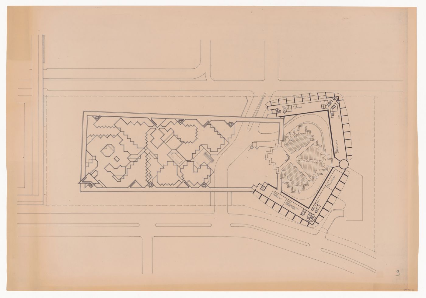 Plan for Pahlavi National Library Competition, Tehran, Iran