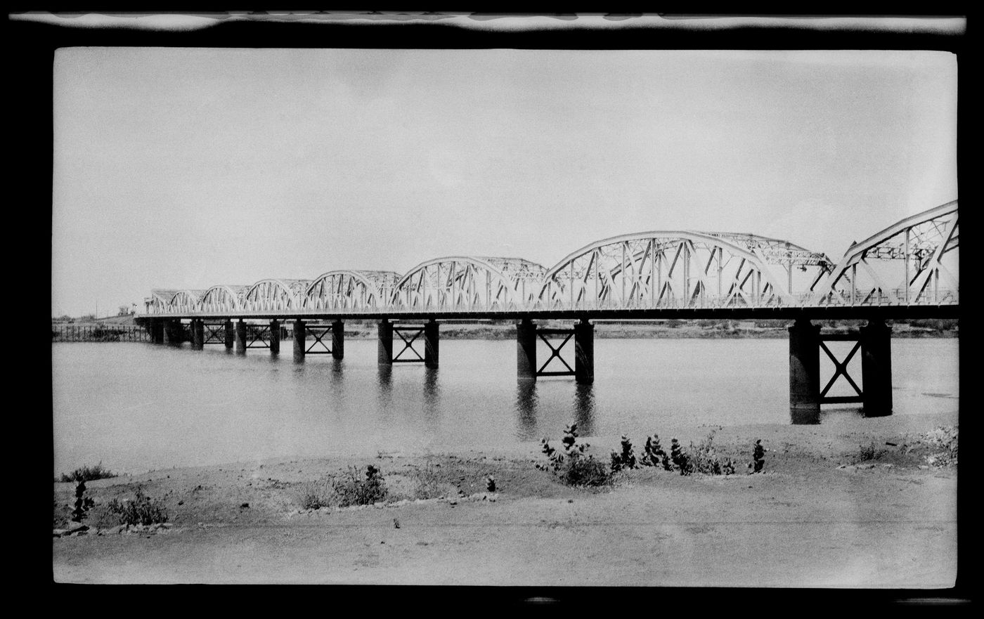 Landscape view of the Blue Nile Road and Railway Bridge, Khartoum, Sudan