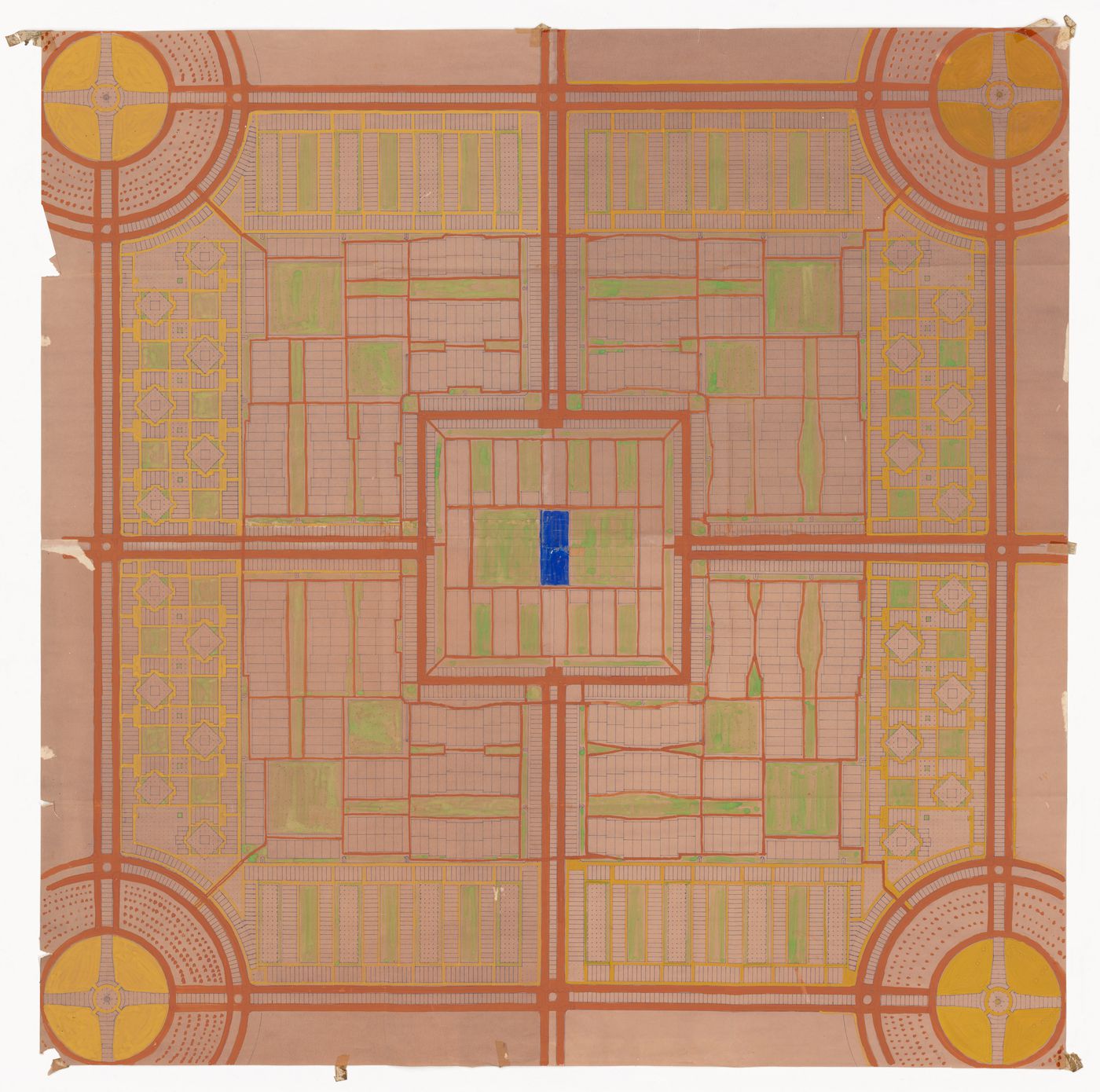Plan of sector for Linear city, Chandigarh, India