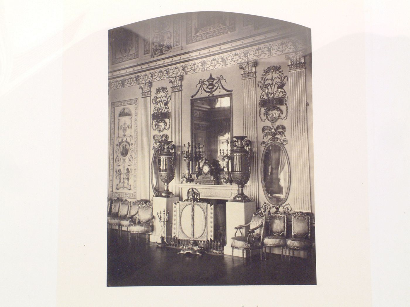 Interior view of the Arabesques Room of  Catherine's Palace, Tsarskoye Selo (now Pushkin), Russia