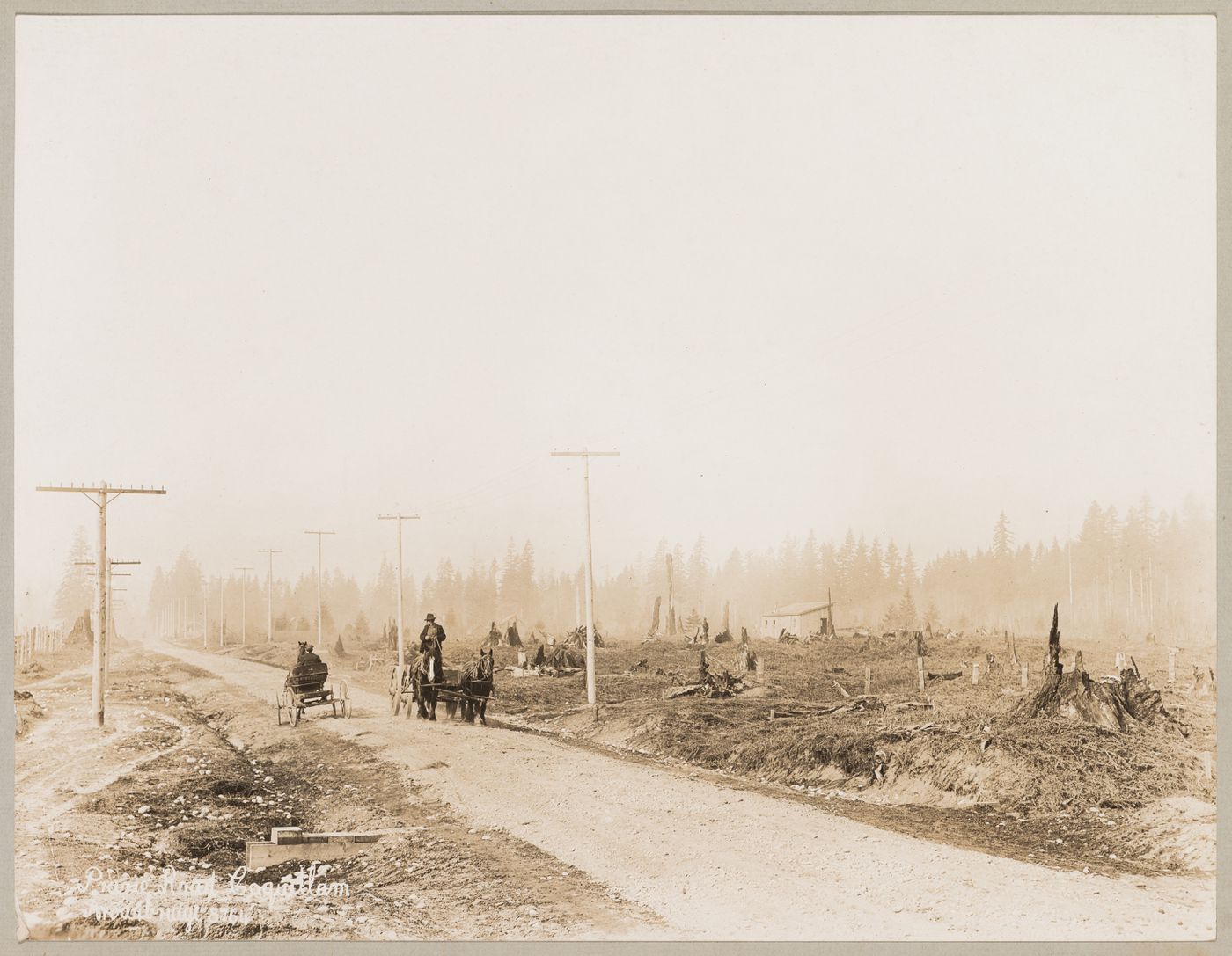 View of Prairie Road and land designated for terminals at the north of the Canadian Pacific Railroad Company freight yards, Coquitlam (now Port Coquitlam), British Columbia