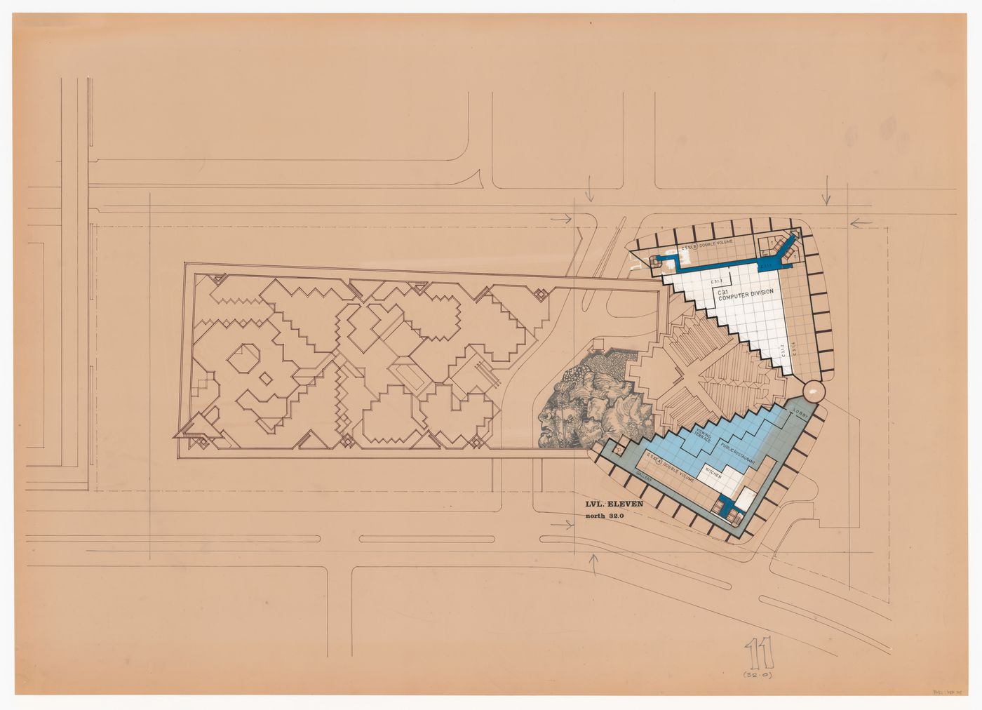 Plan for Pahlavi National Library Competition, Tehran, Iran