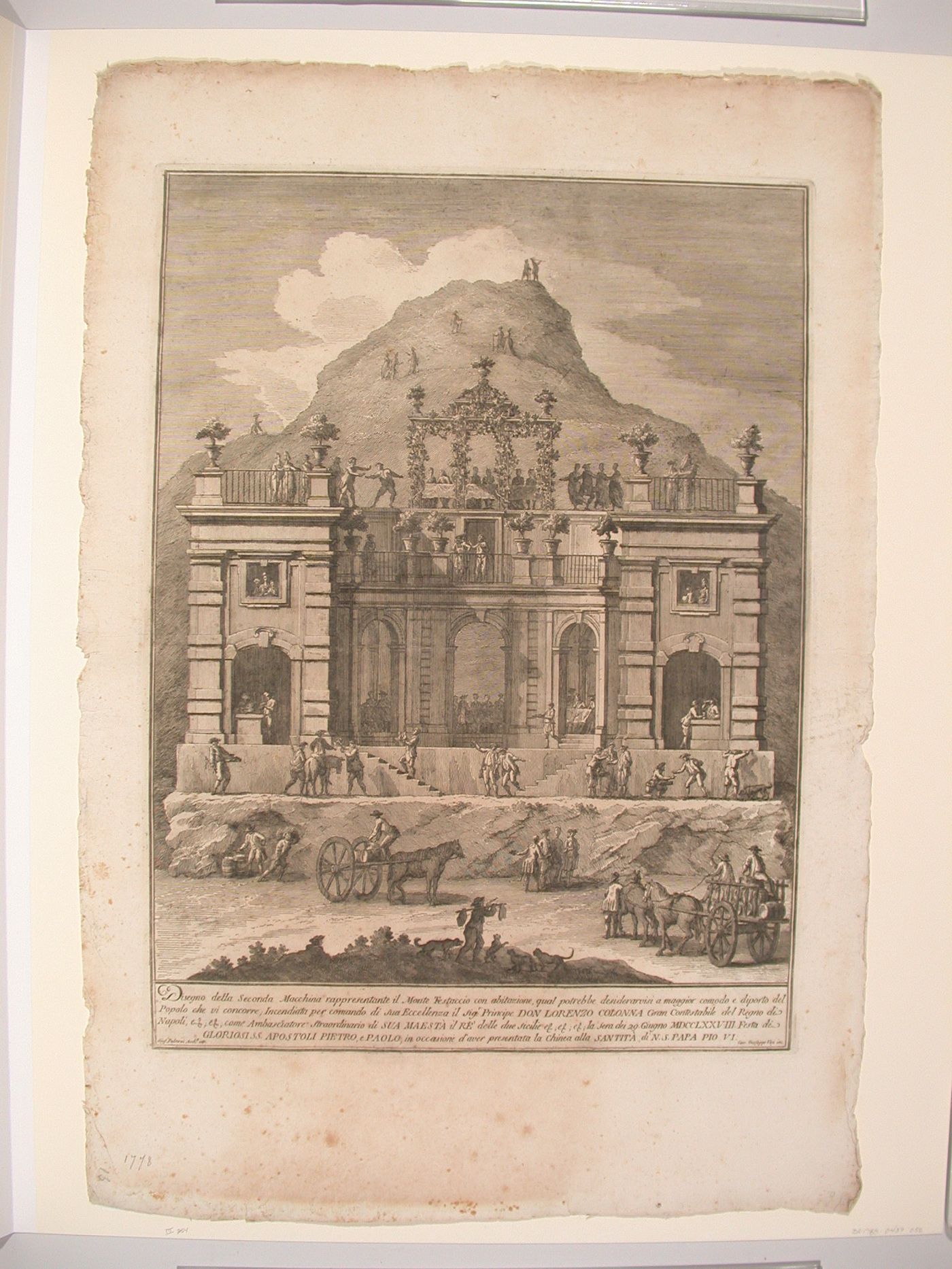 Etching of Palazzi's design for the "seconda macchina" of 1778