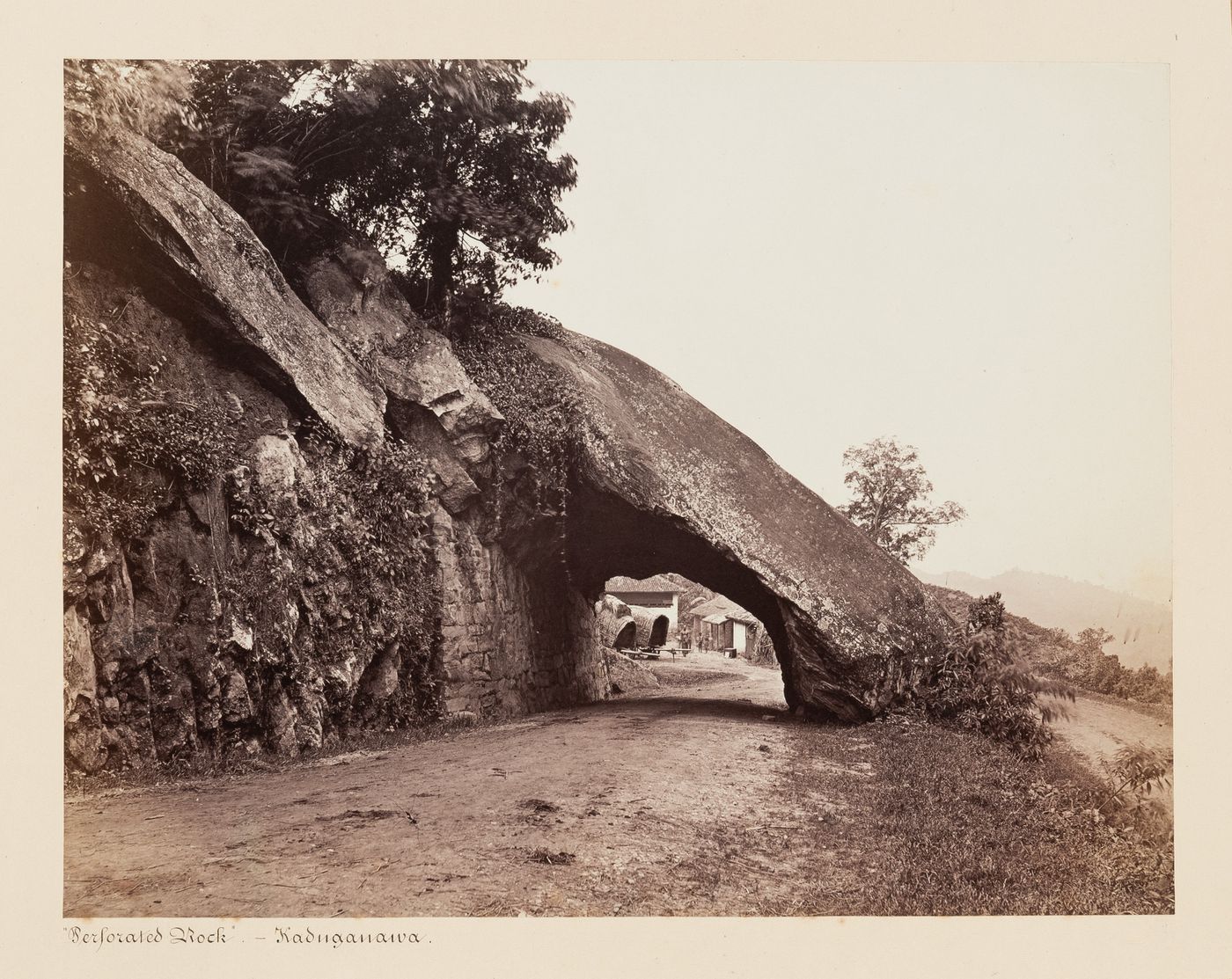 View of a road and a tunnel, Kadugannawa, Ceylon (now Sri Lanka)